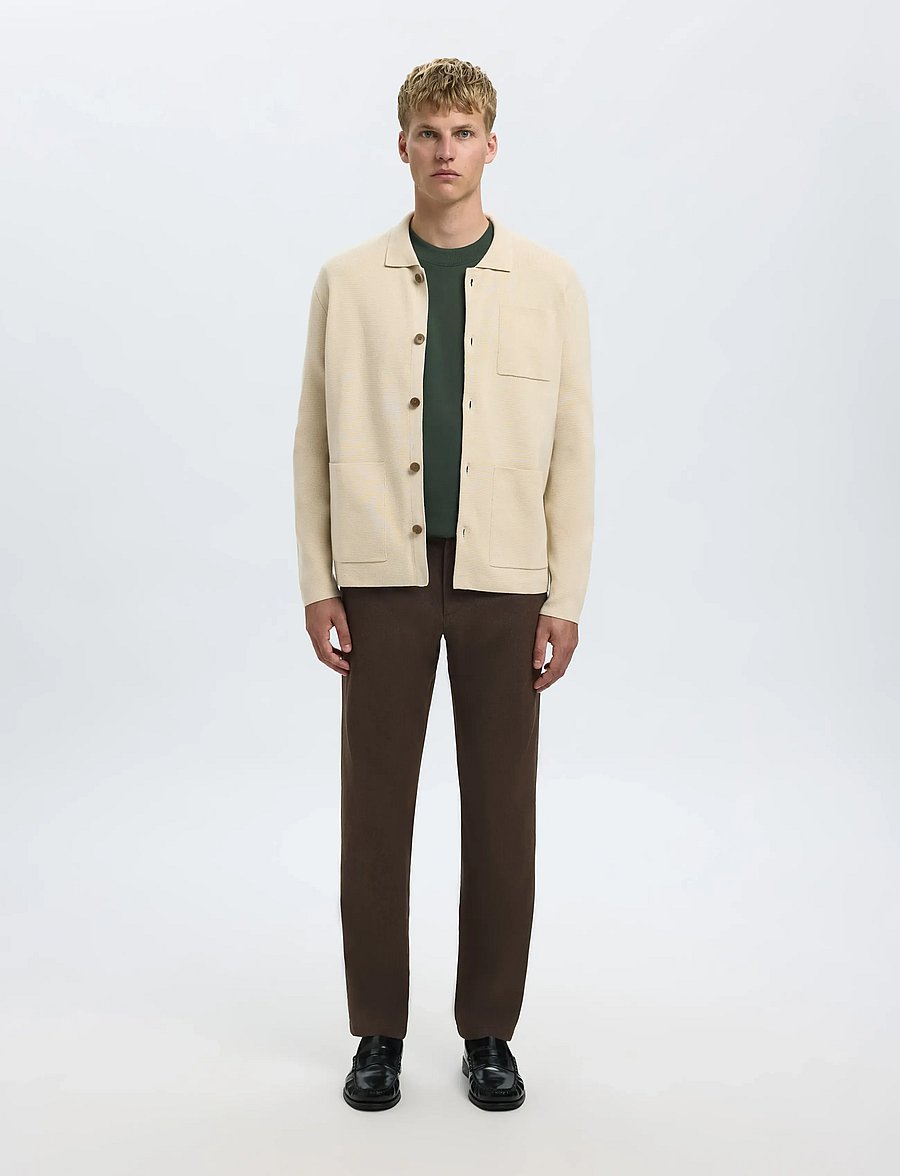 Selected - SLM175-SLIM MILES BRUSHED PANT NOOS - casual - demitasse - 3