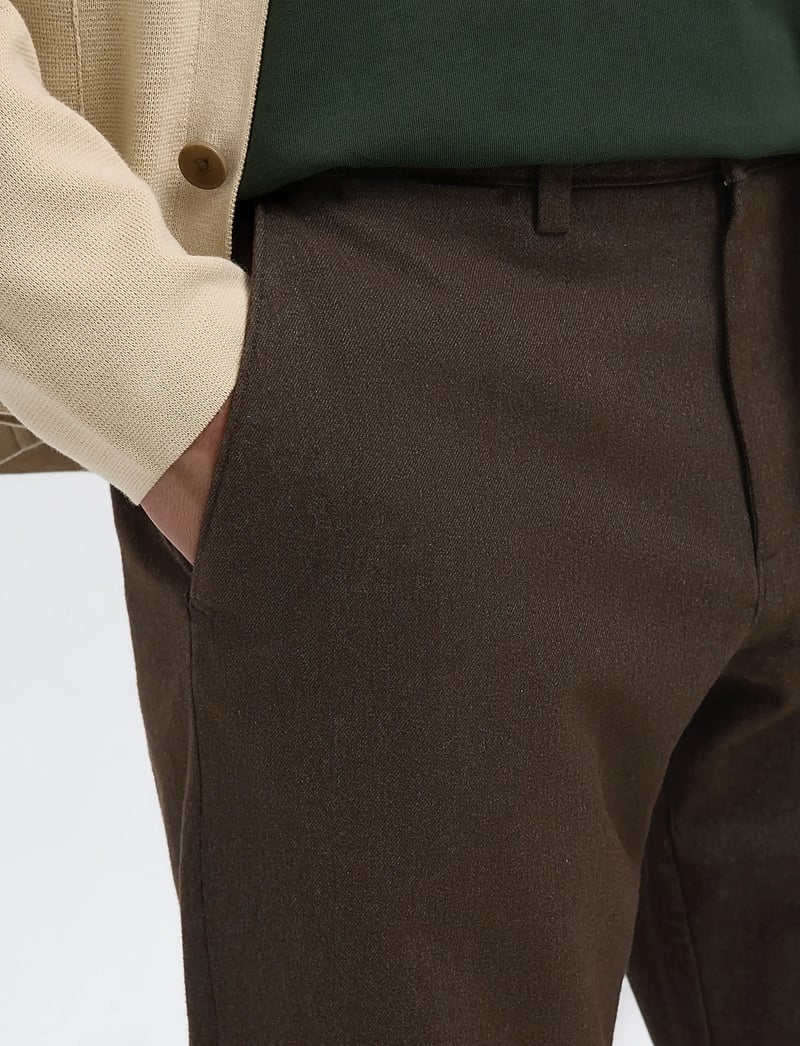 Selected - SLM175-SLIM MILES BRUSHED PANT NOOS - casual bukser - demitasse - 4