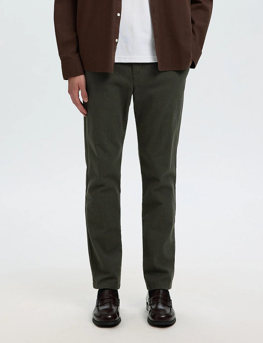 Selected - SLM175-SLIM MILES BRUSHED PANT NOOS - casual bukser - forest night - 0