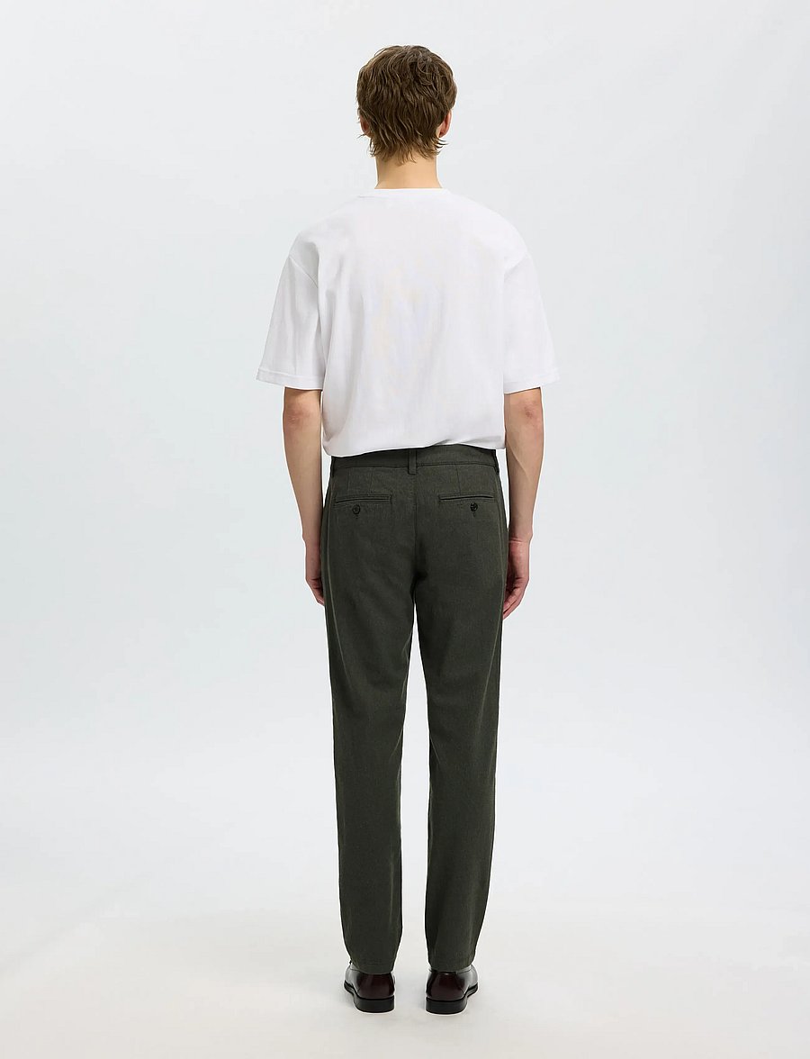 Selected - SLM175-SLIM MILES BRUSHED PANT NOOS - casual bukser - forest night - 2