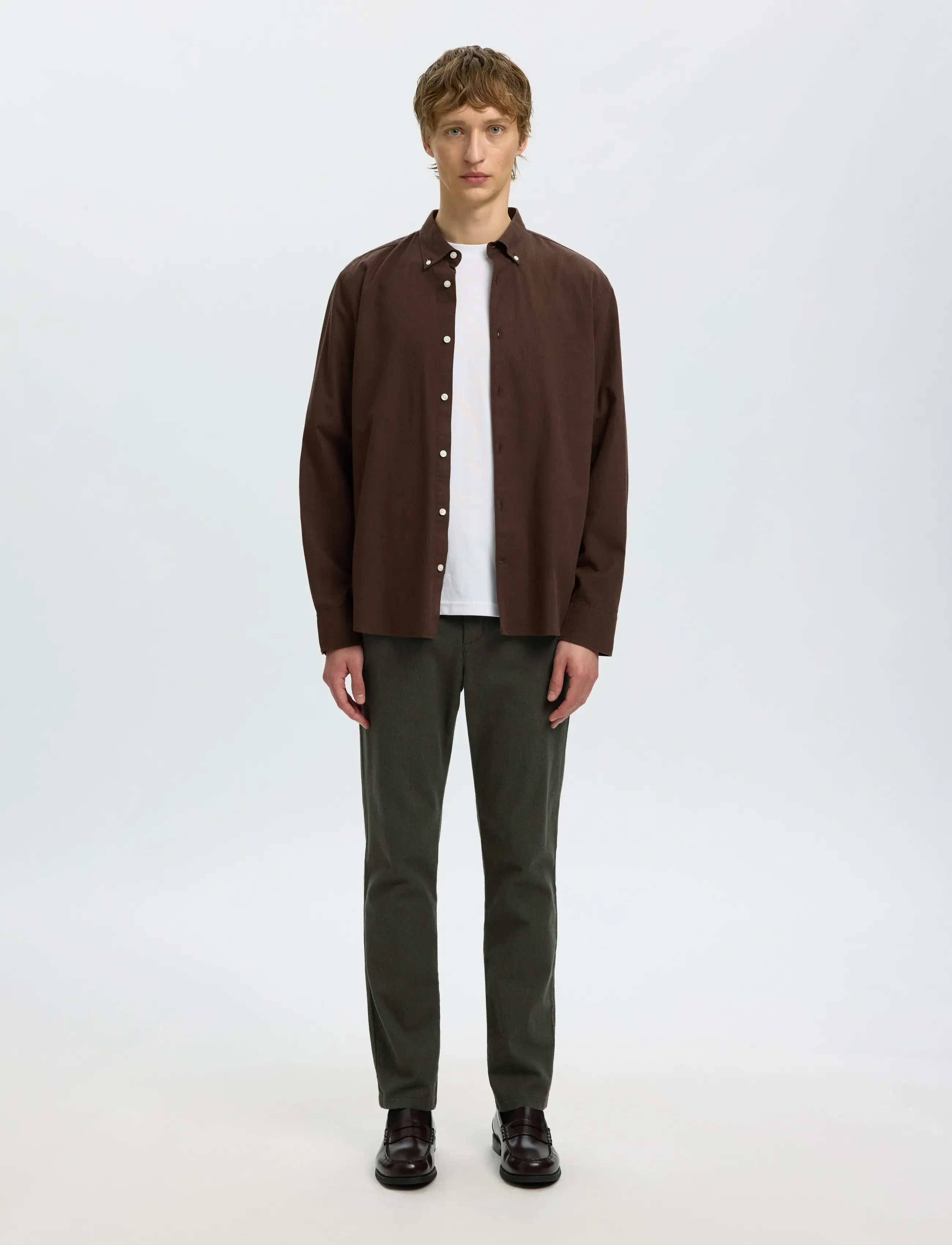 Selected - SLM175-SLIM MILES BRUSHED PANT NOOS - casual bukser - forest night - 3