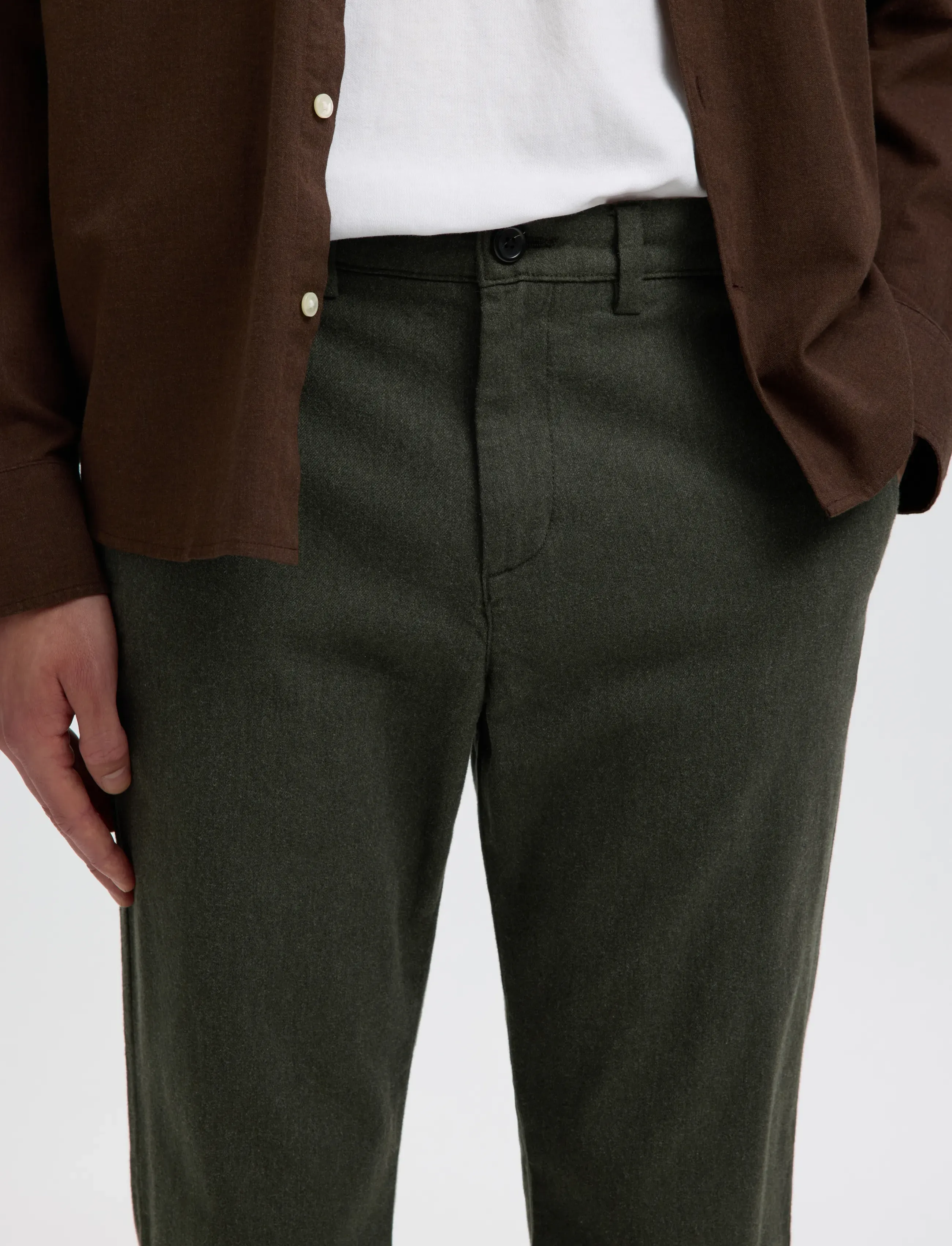 Selected - SLM175-SLIM MILES BRUSHED PANT NOOS - casual bukser - forest night - 4