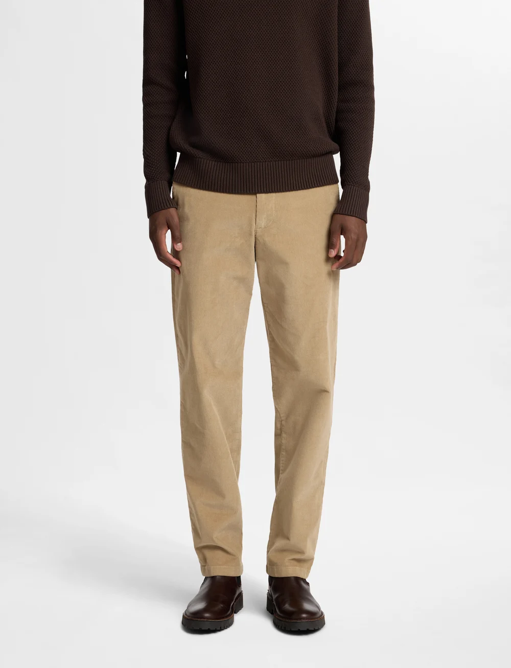 Selected - SLH196-STRAIGHT MILES CORD PANT W NOOS - chinos - chinchilla - 0