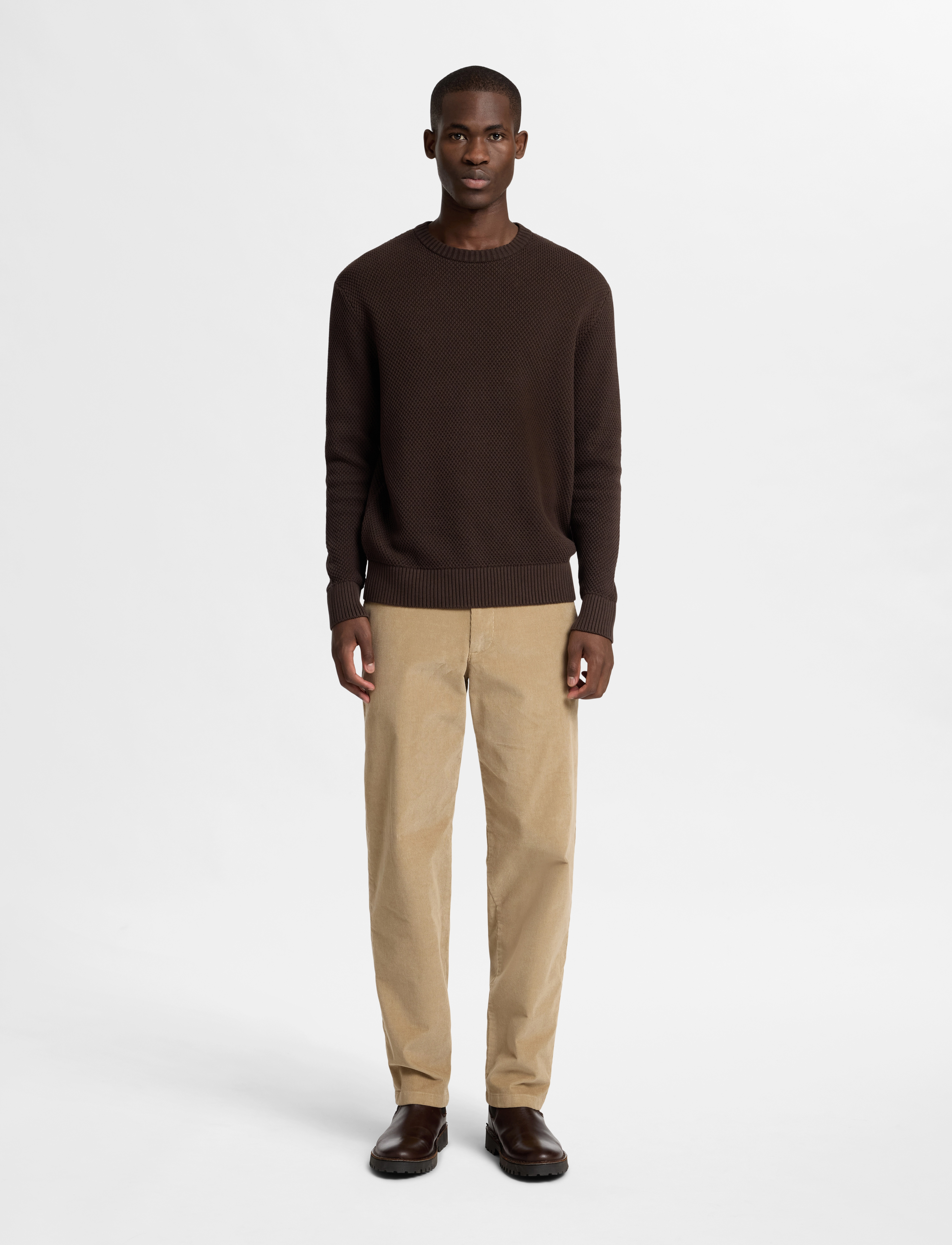Selected - SLM196-STRAIGHT MILES CORD PANT NOOS - chinos - chinchilla - 4