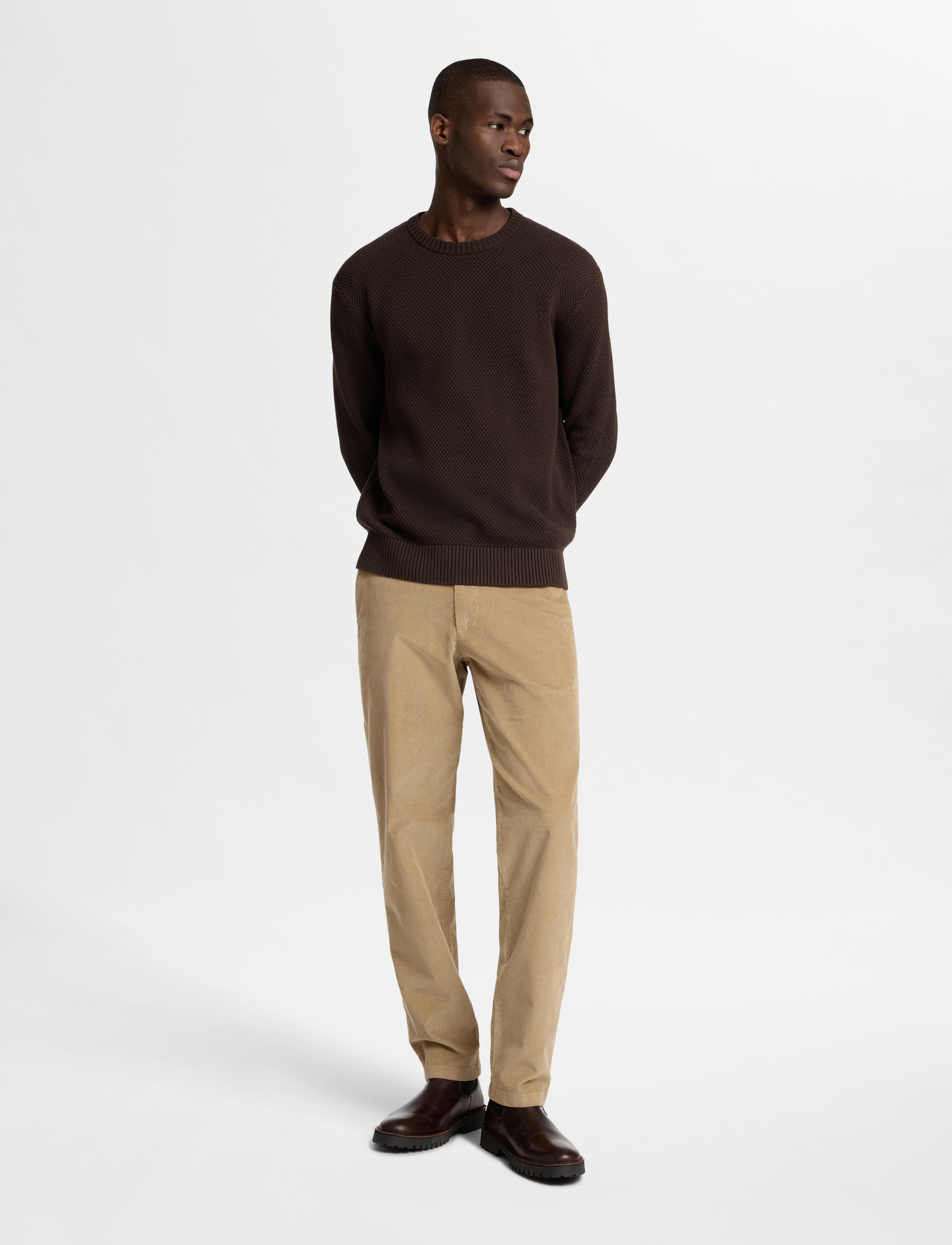 Selected - SLM196-STRAIGHT MILES CORD PANT NOOS - chinos - chinchilla - 5