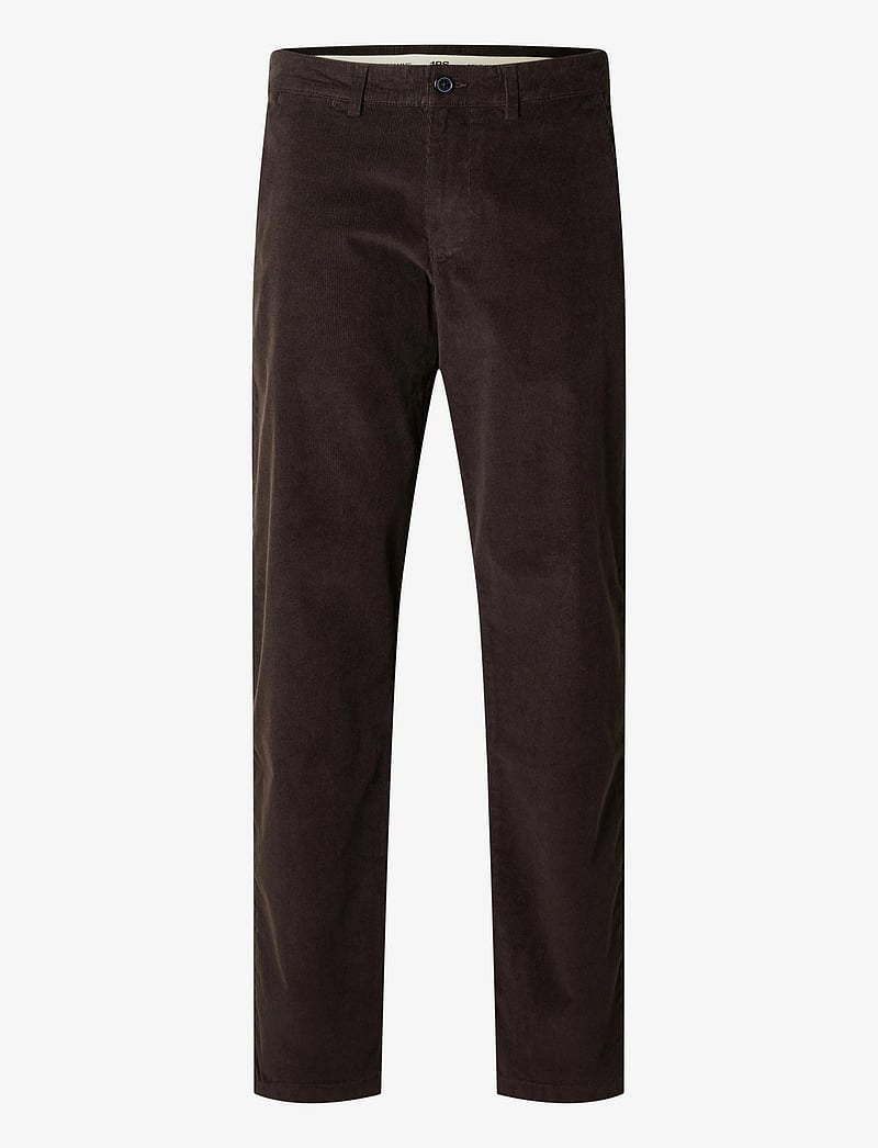 Selected - SLH196-STRAIGHT MILES CORD PANT W NOOS - chino püksid - chocolate torte - 1