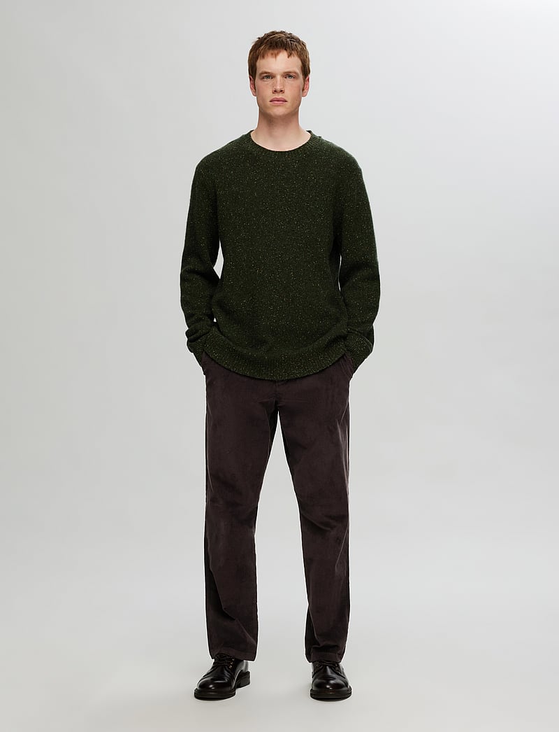 Selected - SLH196-STRAIGHT MILES CORD PANT W NOOS - chino püksid - chocolate torte - 5