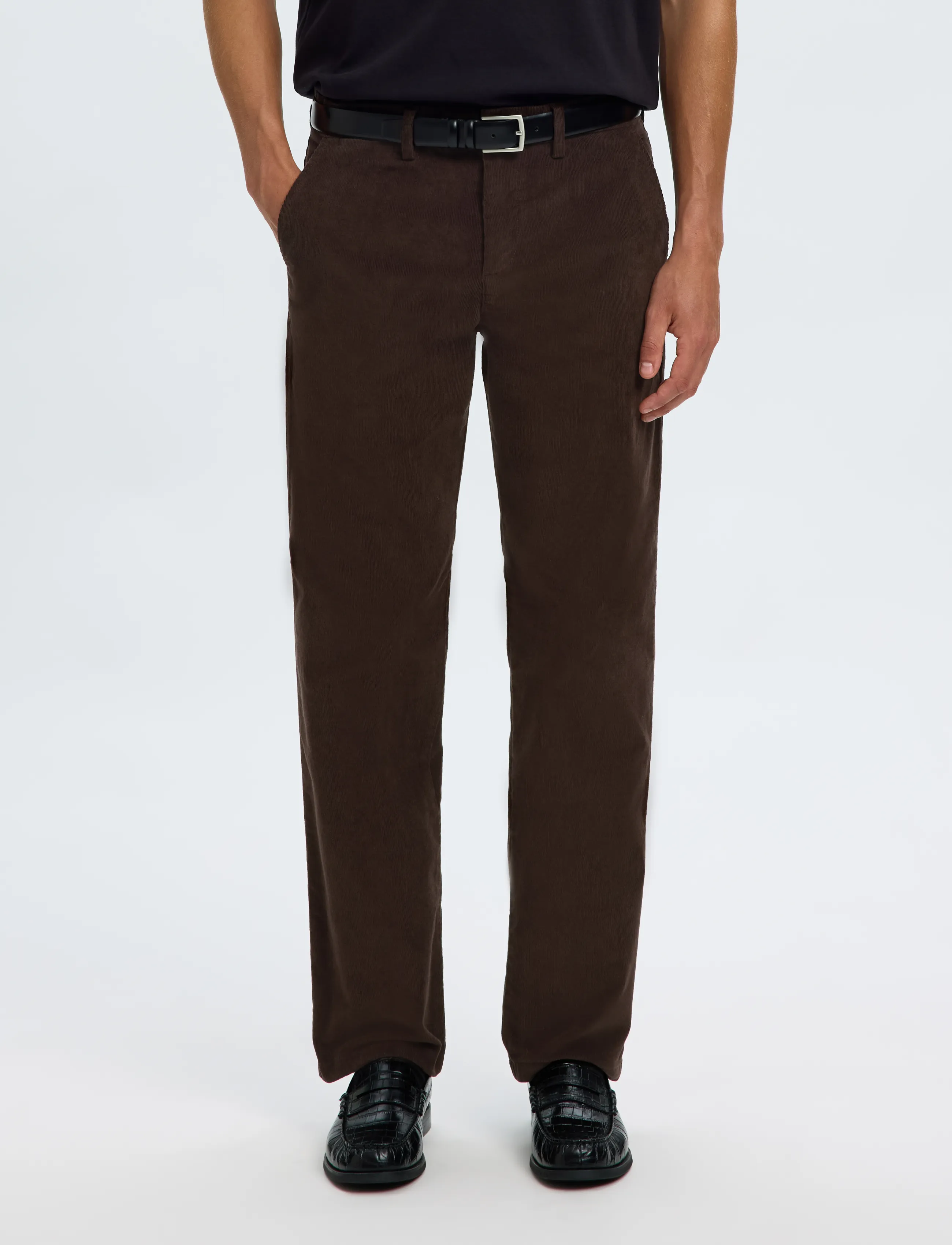 Selected SLM196-STRAIGHT MILES CORD PANT NOOS - Chinos - DELICIOSO / brown