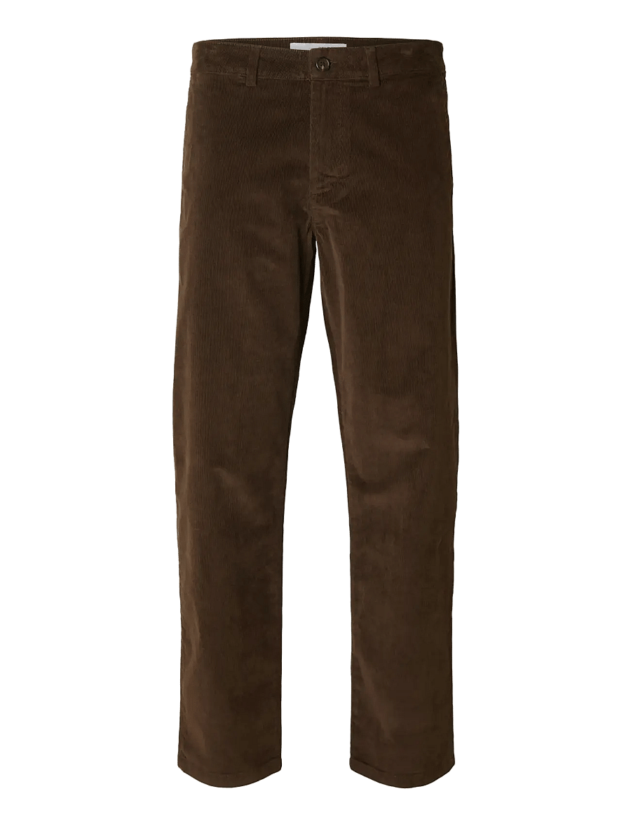 Selected - SLM196-STRAIGHT MILES CORD PANT NOOS - chinos - demitasse - 1