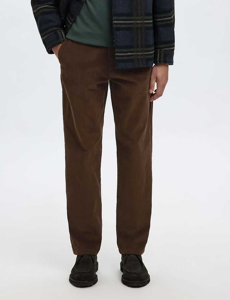 Selected - SLH196-STRAIGHT MILES CORD PANT W NOOS - chinos - demitasse - 0