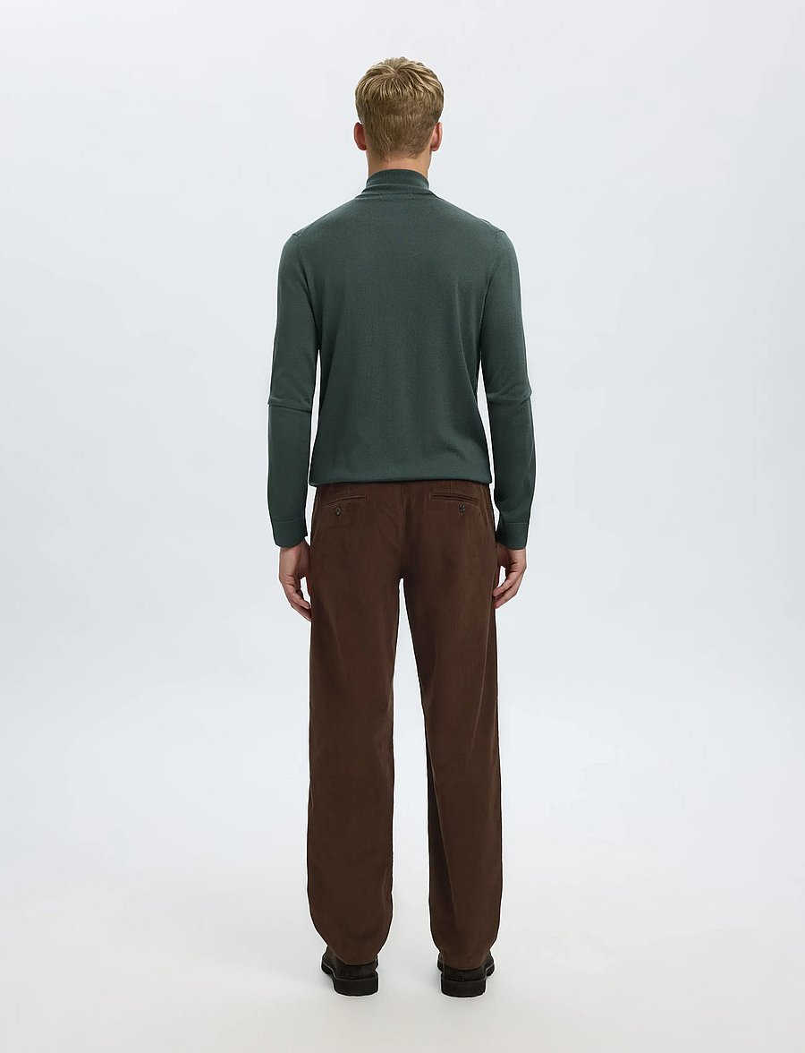 Selected - SLM196-STRAIGHT MILES CORD PANT NOOS - chinos - demitasse - 2