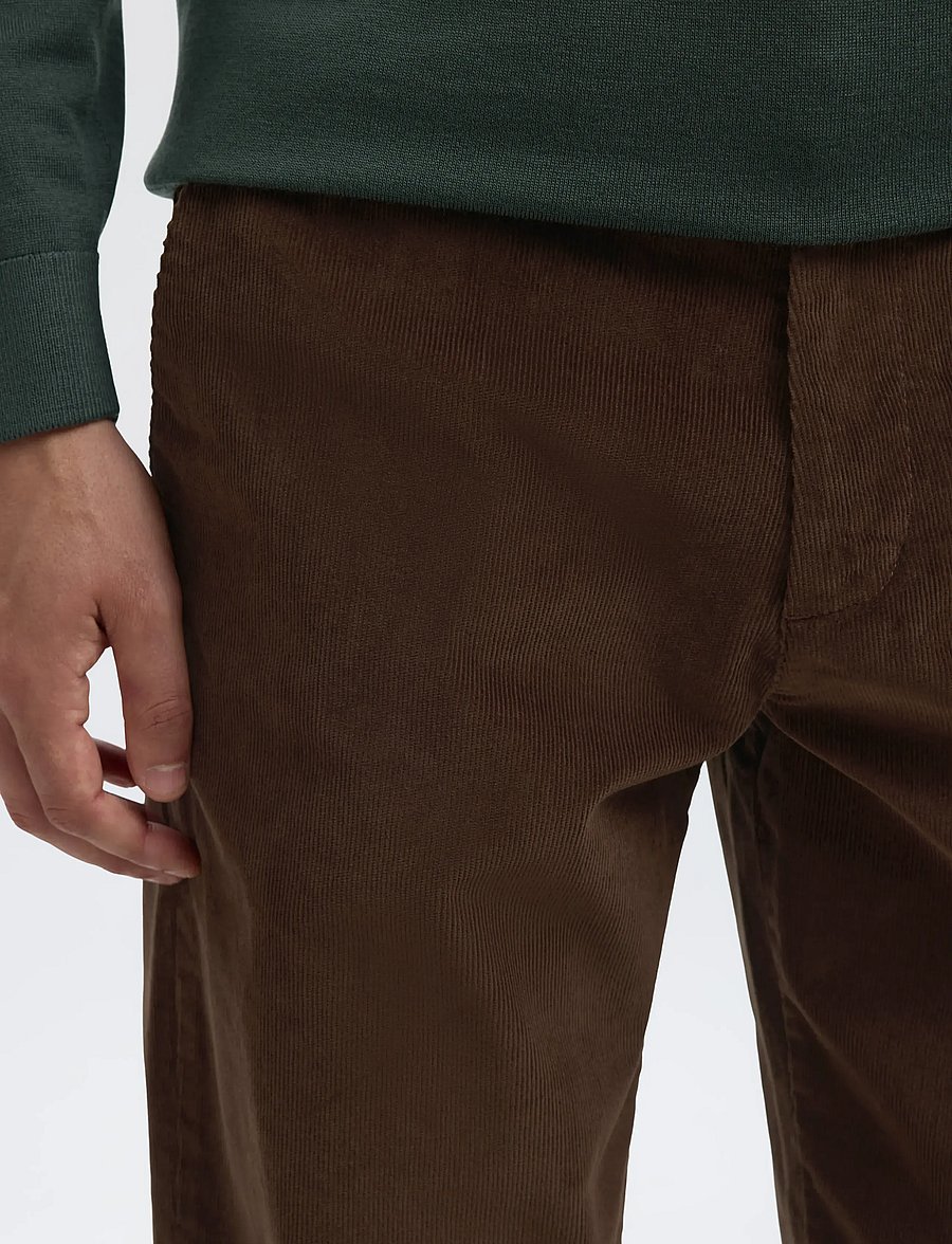 Selected - SLM196-STRAIGHT MILES CORD PANT NOOS - chinos - demitasse - 4