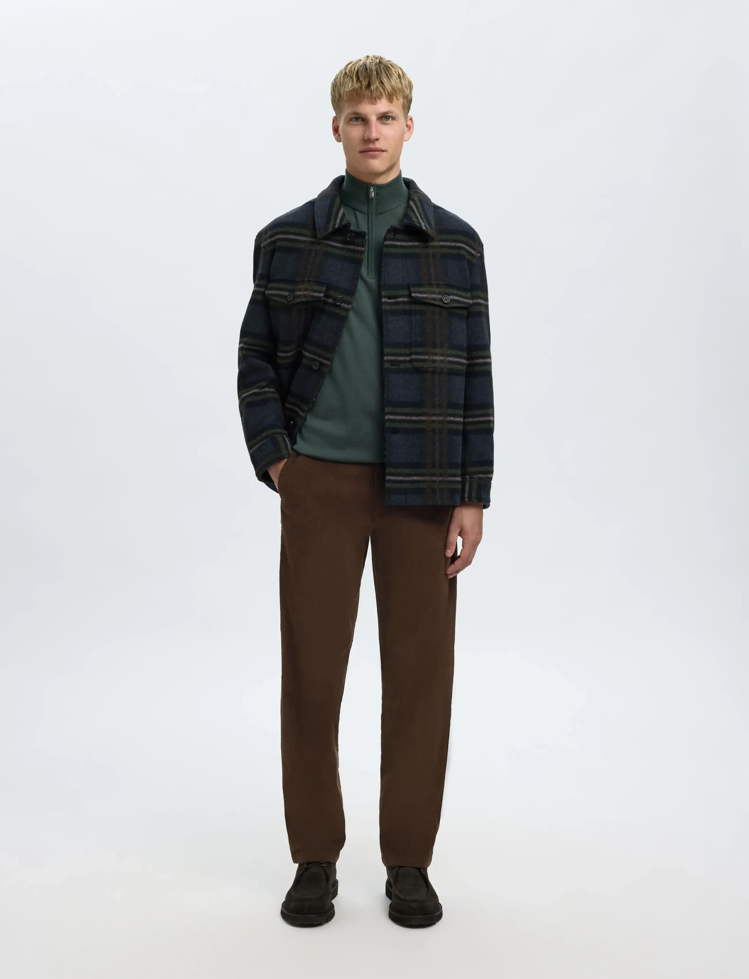 Selected - SLM196-STRAIGHT MILES CORD PANT NOOS - chinos - demitasse - 5