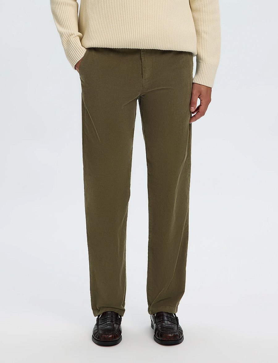 Selected - SLM196-STRAIGHT MILES CORD PANT NOOS - chinos - forest night - 0