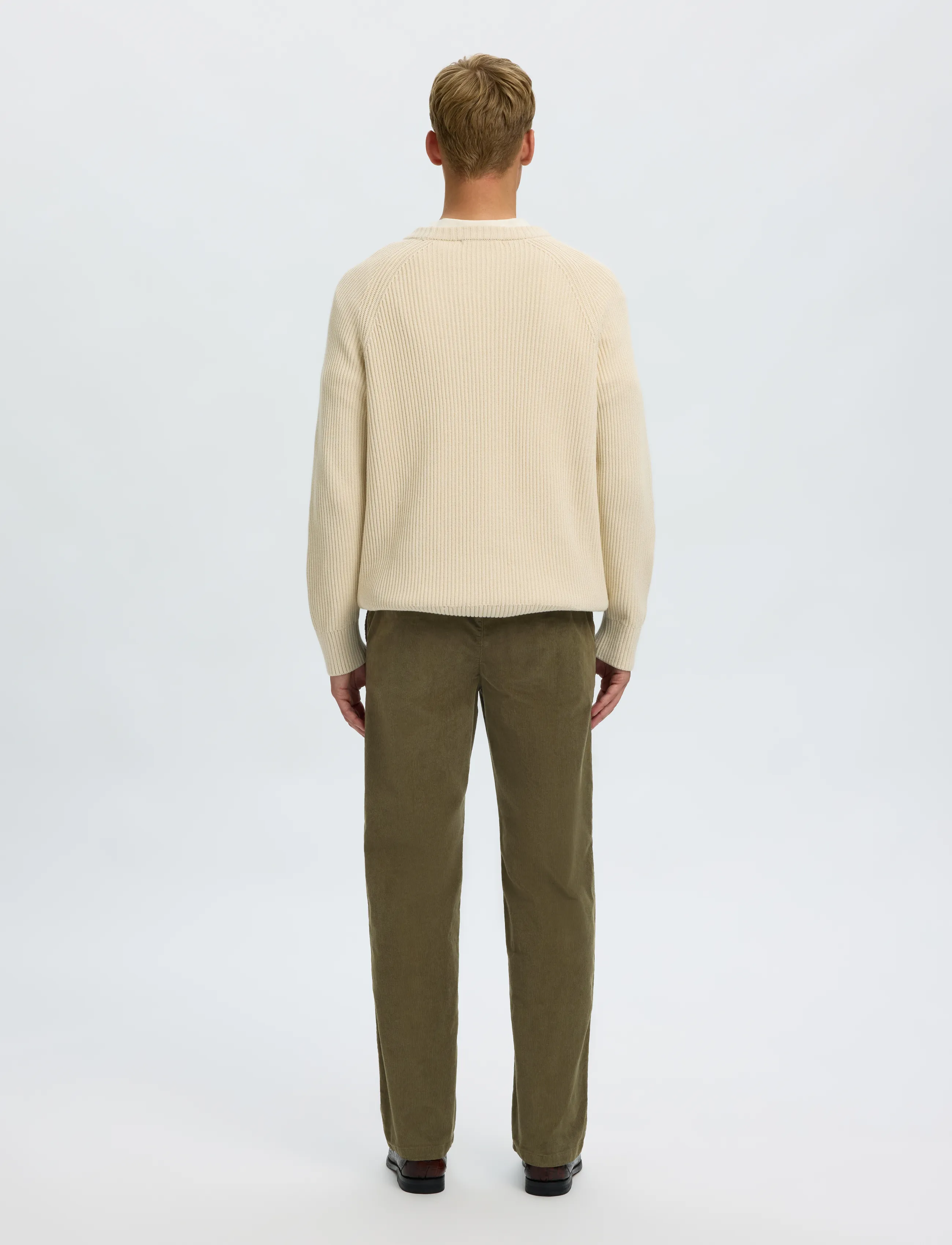Selected - SLM196-STRAIGHT MILES CORD PANT NOOS - chinos - forest night - 3