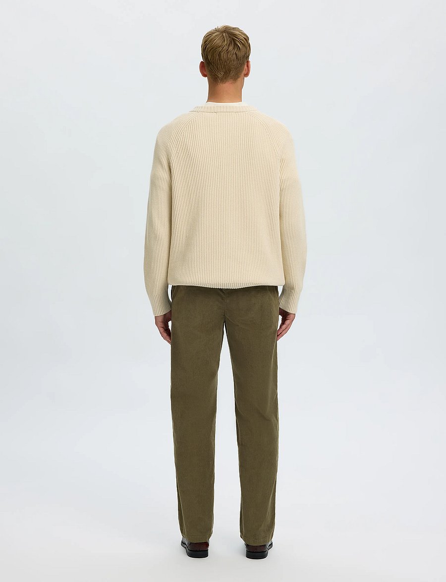 Selected - SLM196-STRAIGHT MILES CORD PANT NOOS - chinos - forest night - 3