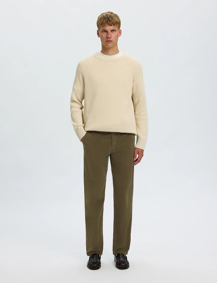 Selected - SLM196-STRAIGHT MILES CORD PANT NOOS - chinos - forest night - 4