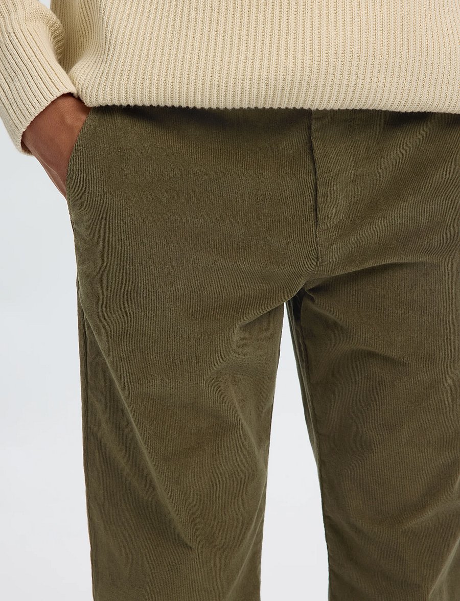 Selected - SLM196-STRAIGHT MILES CORD PANT NOOS - chinos - forest night - 5