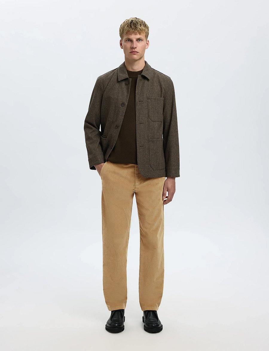 Selected - SLM196-STRAIGHT MILES CORD PANT NOOS - chinos - kelp - 5