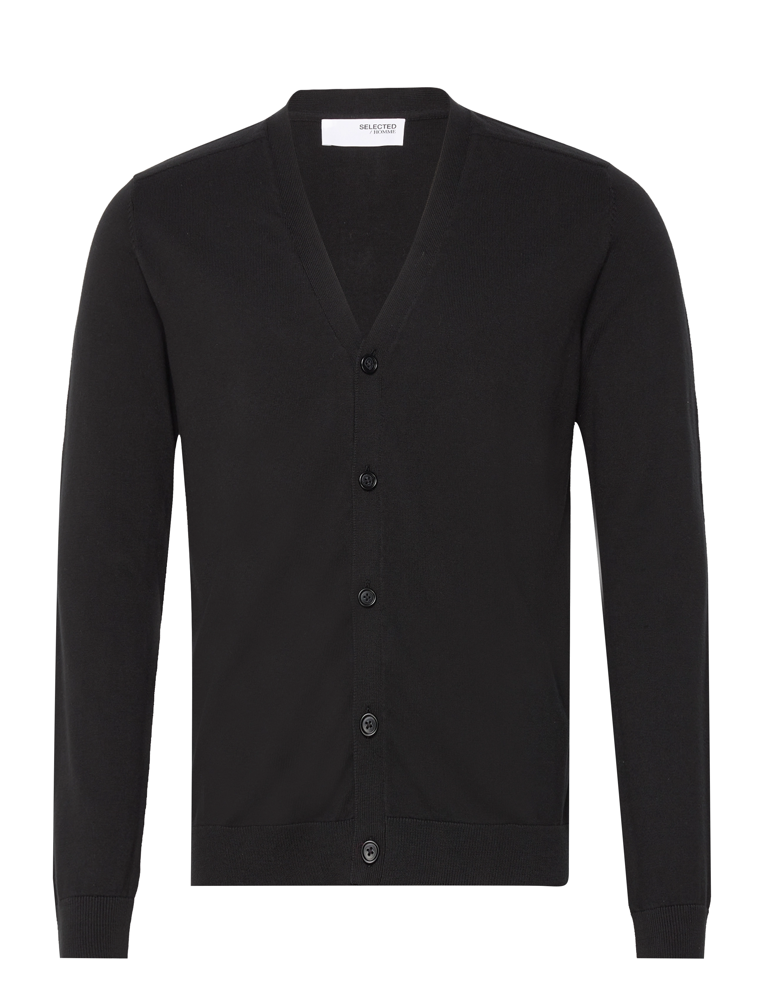 Selected Homme - SLHBERG LS KNIT V-NECK CARDIGAN B NOOS - black - 0