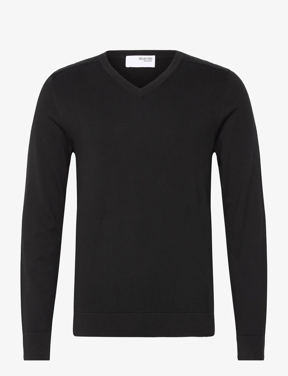 Selected - SLHBERG LS KNIT V-NECK NOOS - v-hals - black - 1