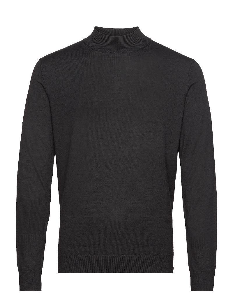 Selected - SLHTOWN MERINO COOLMAX KNIT MOCK B NOOS - rollkragen - black - 1