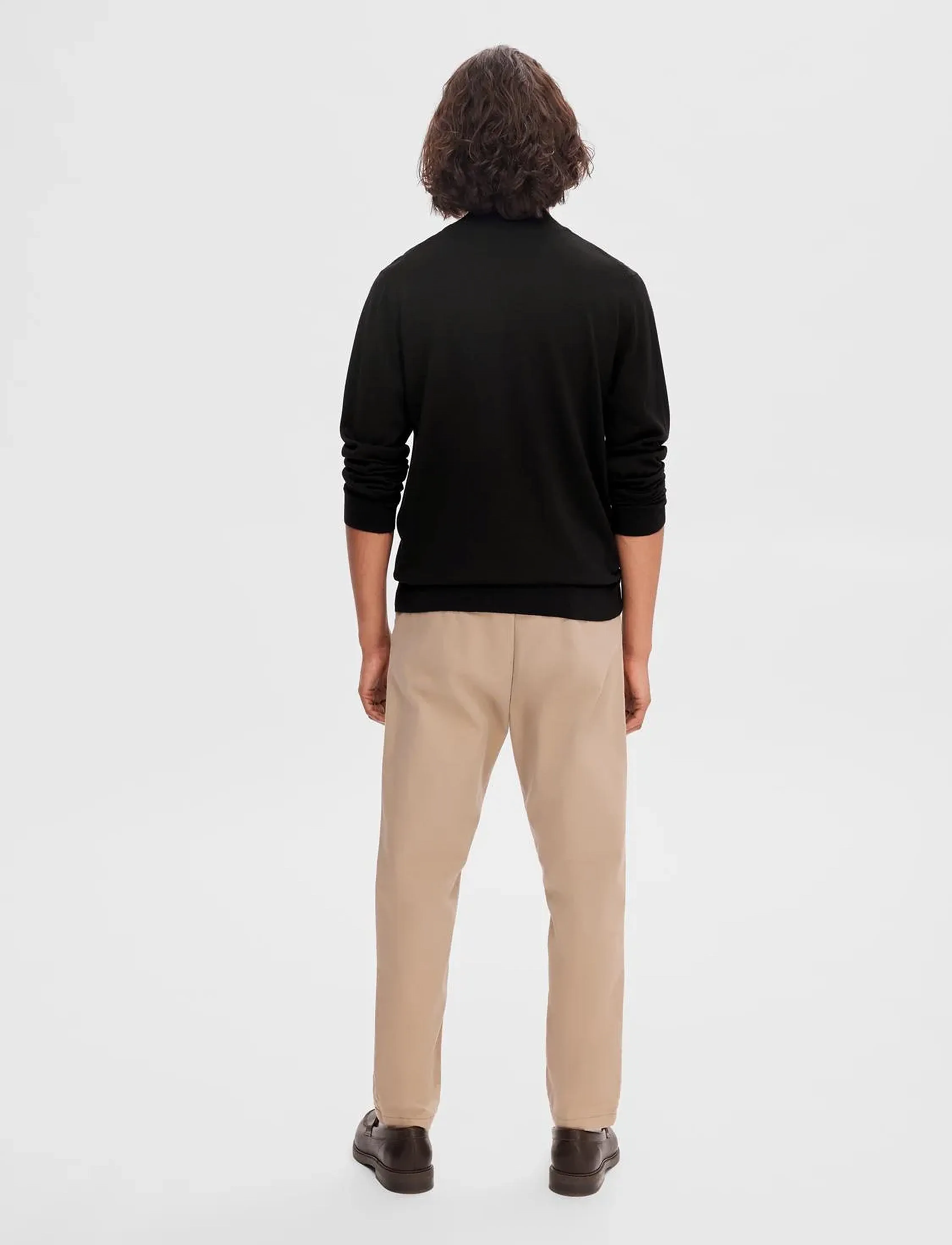 Selected - SLHTOWN MERINO COOLMAX KNIT MOCK B NOOS - rullekraver - black - 3