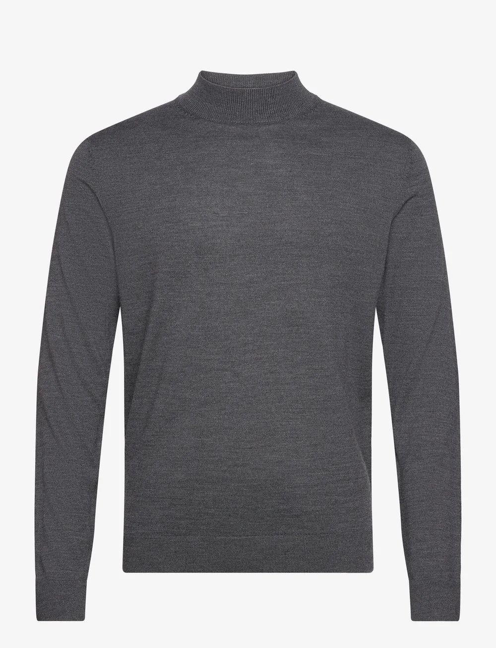 Selected - SLHTOWN MERINO COOLMAX KNIT MOCK B NOOS - kõrge kaelusega džemprid - medium grey melange - 1