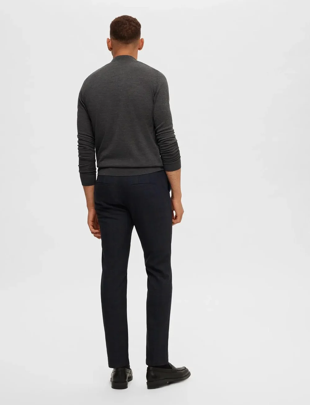 Selected - SLHTOWN MERINO COOLMAX KNIT MOCK B NOOS - kõrge kaelusega džemprid - medium grey melange - 3