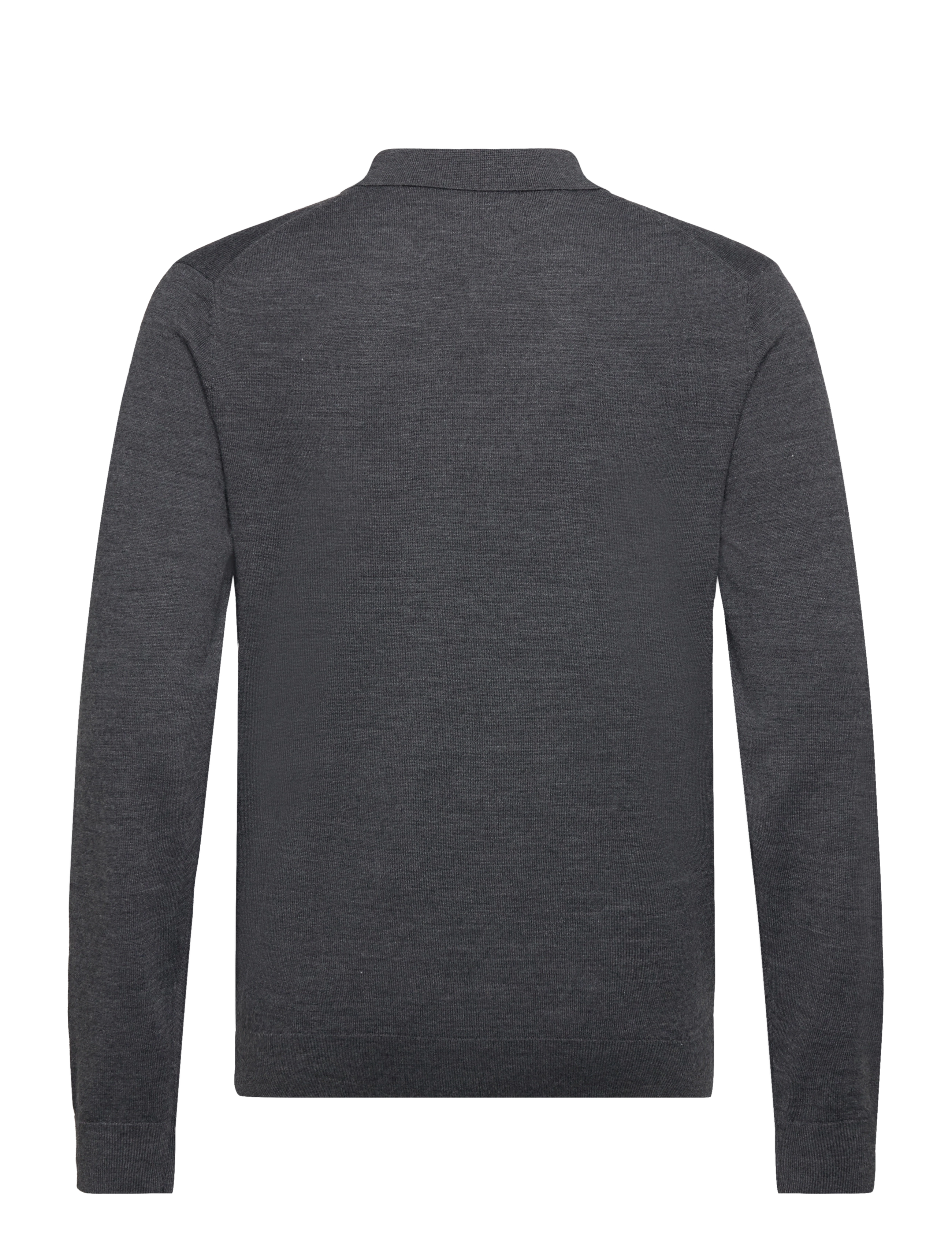 Selected Homme - SLHTOWN MERINO COOLMAX KNIT POLO NOOS - medium grey melange - 1