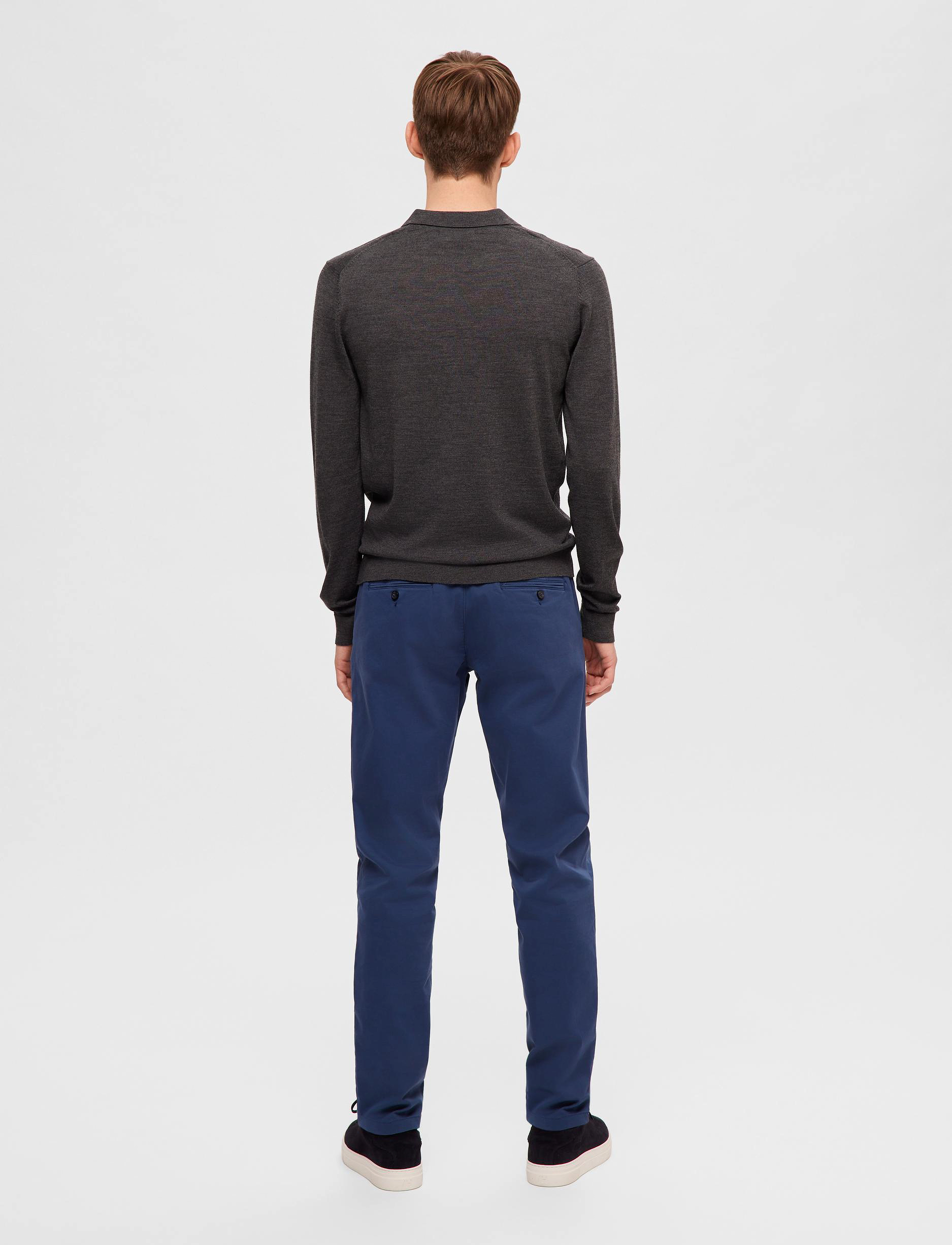 Selected Homme - SLHTOWN MERINO COOLMAX KNIT POLO NOOS - medium grey melange - 3