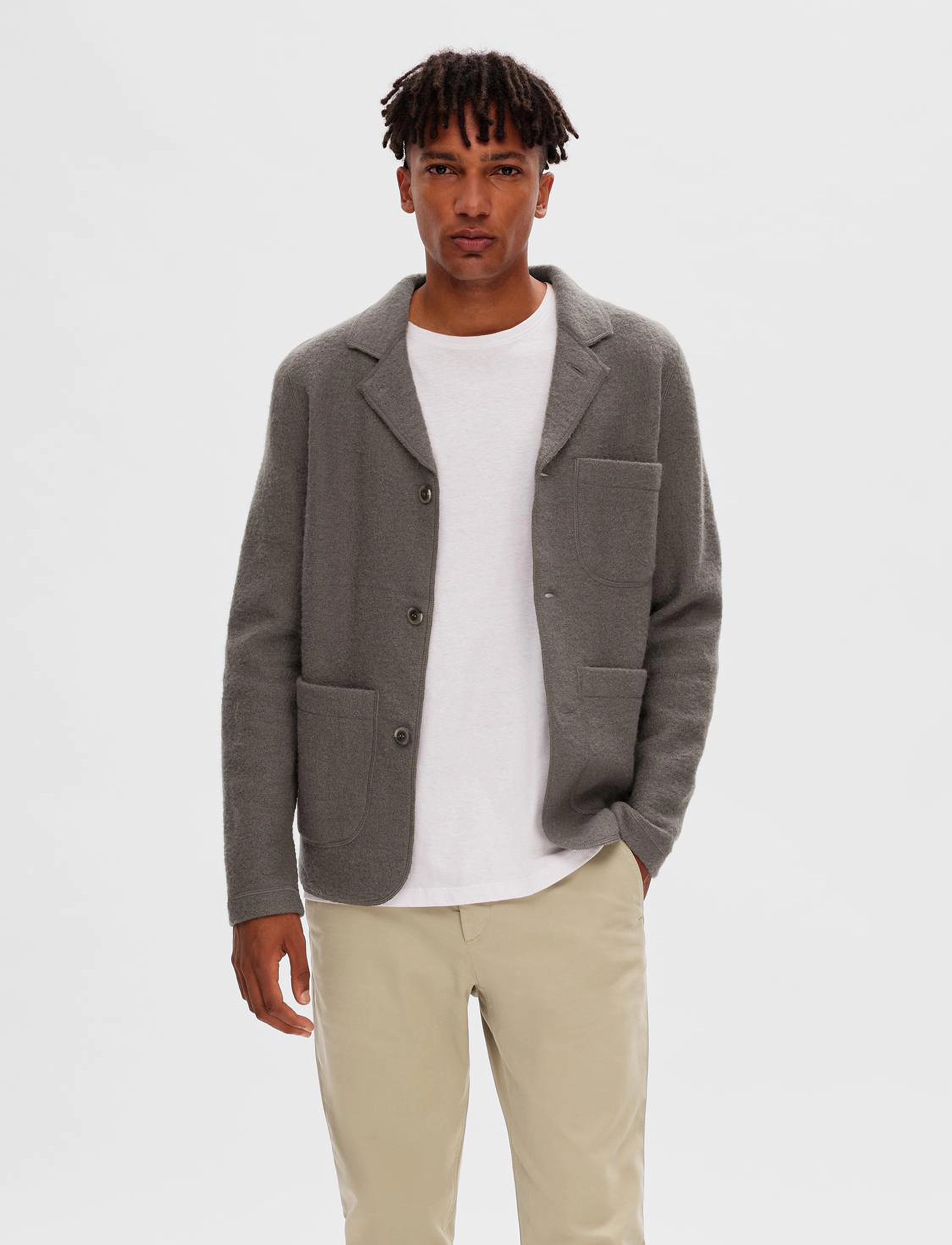 Selected Homme - SLHNEALY KNIT BLAZER W NOOS - morel - 1