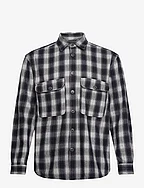 SLHLOOSEMASON-FLANNEL OVERSHIRT NOOS - DARK NAVY