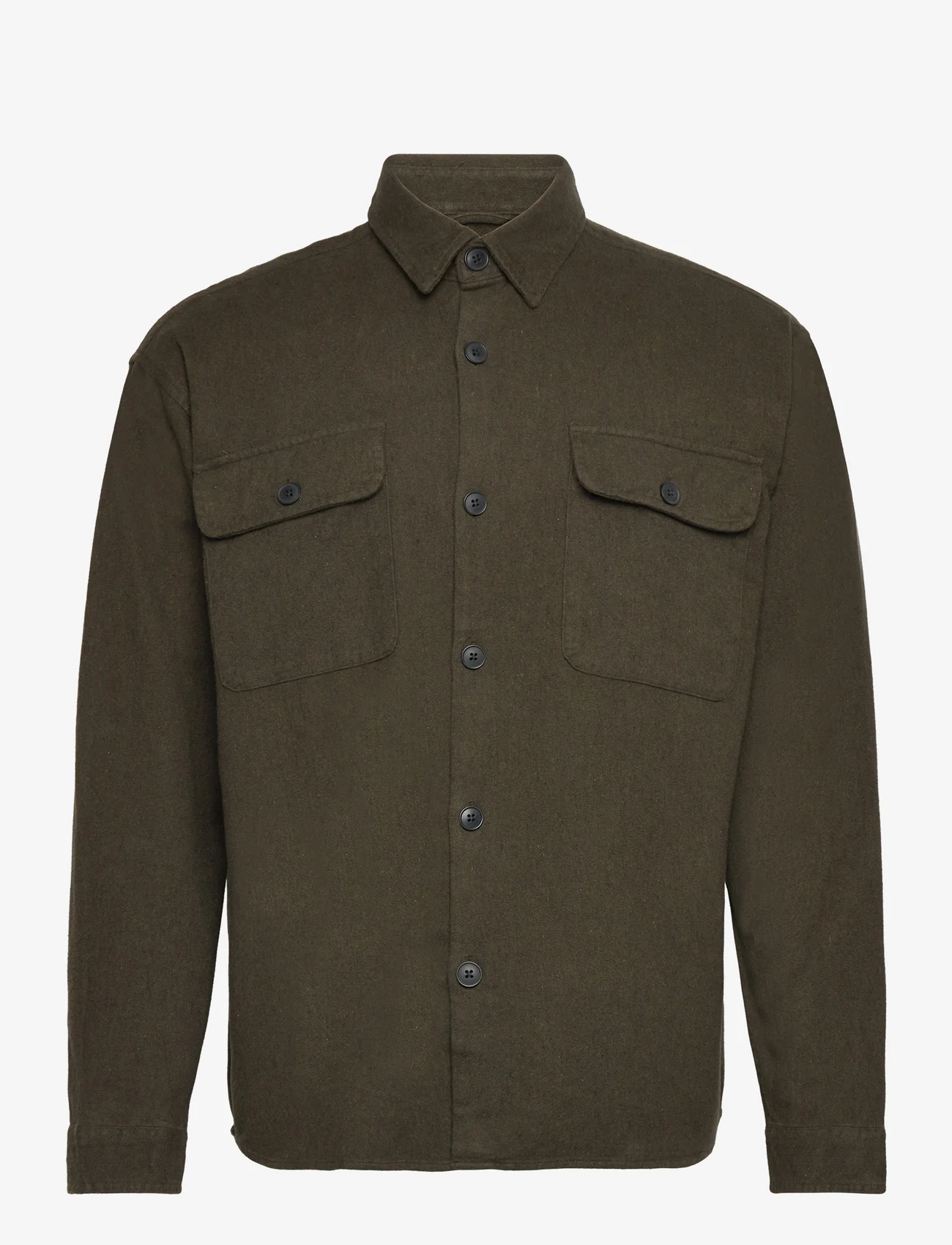 Selected Homme - SLHMASON-TWILL OVERSHIRT LS NOOS - mężczyźni - forest night - 0