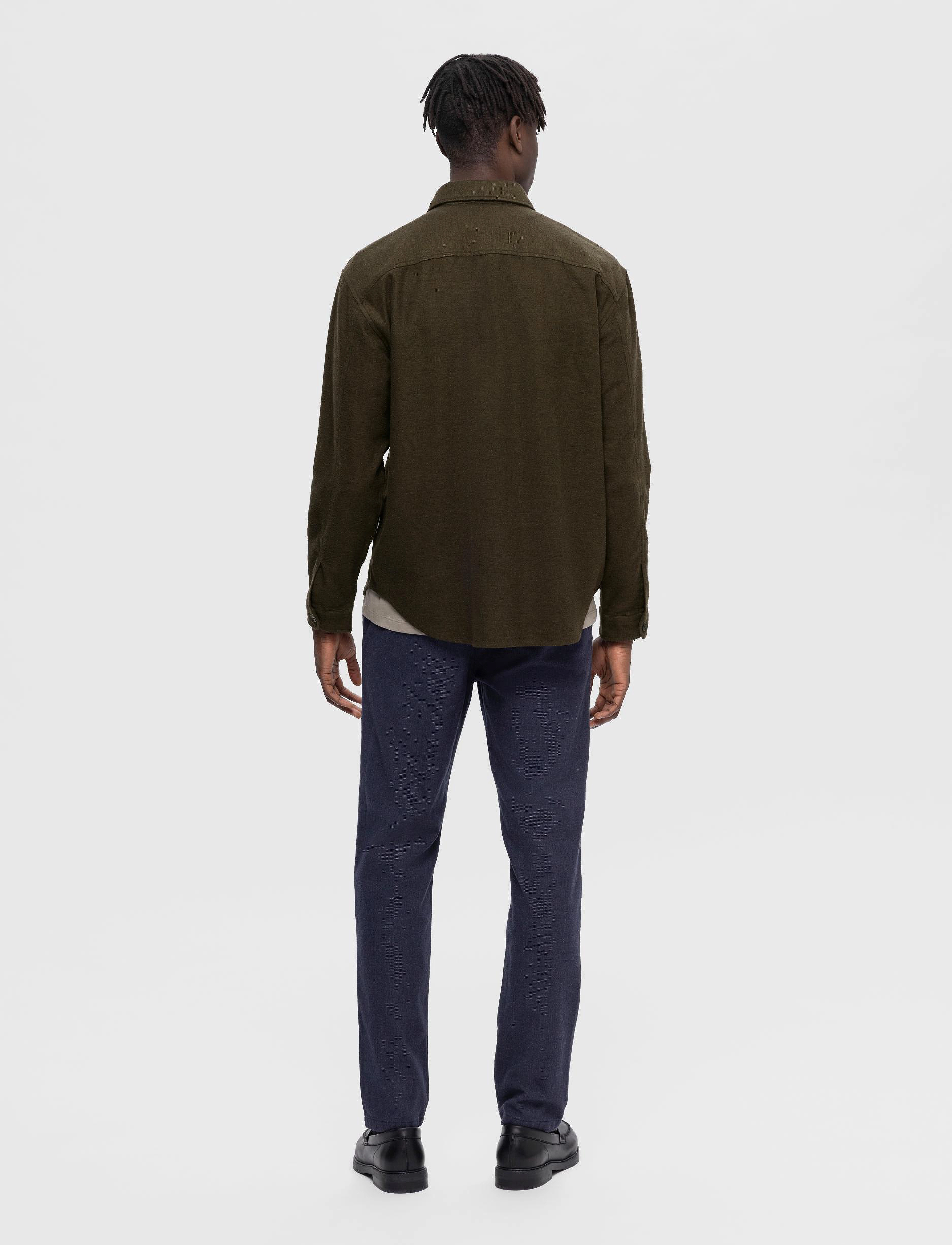 Selected Homme - SLHLOOSEMASON-TWILL OVERSHIRT LS NOOS - forest night - 3