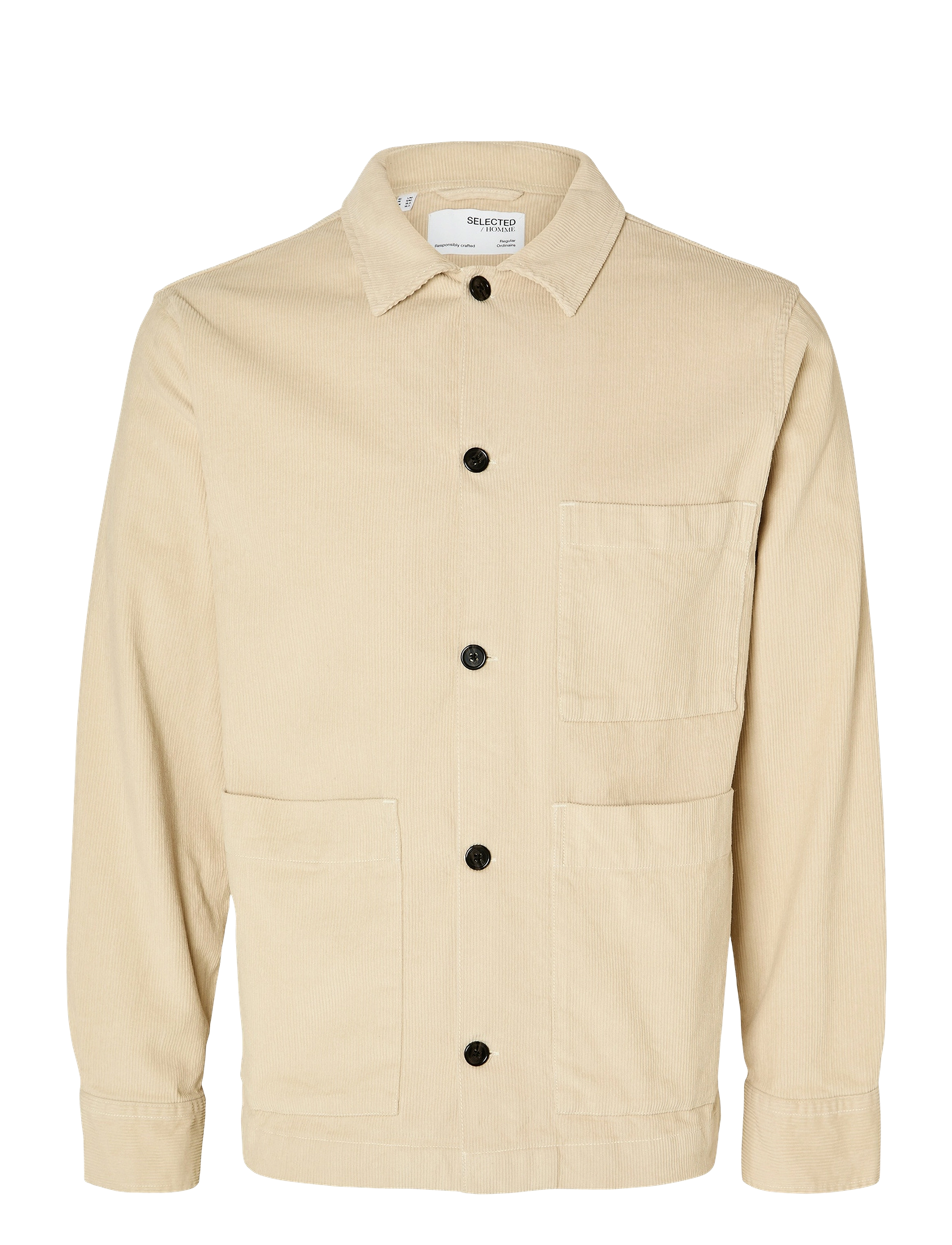 Selected - SLHLOOSETONY-CORD OVERSHIRT NOOS - oatmeal - 1