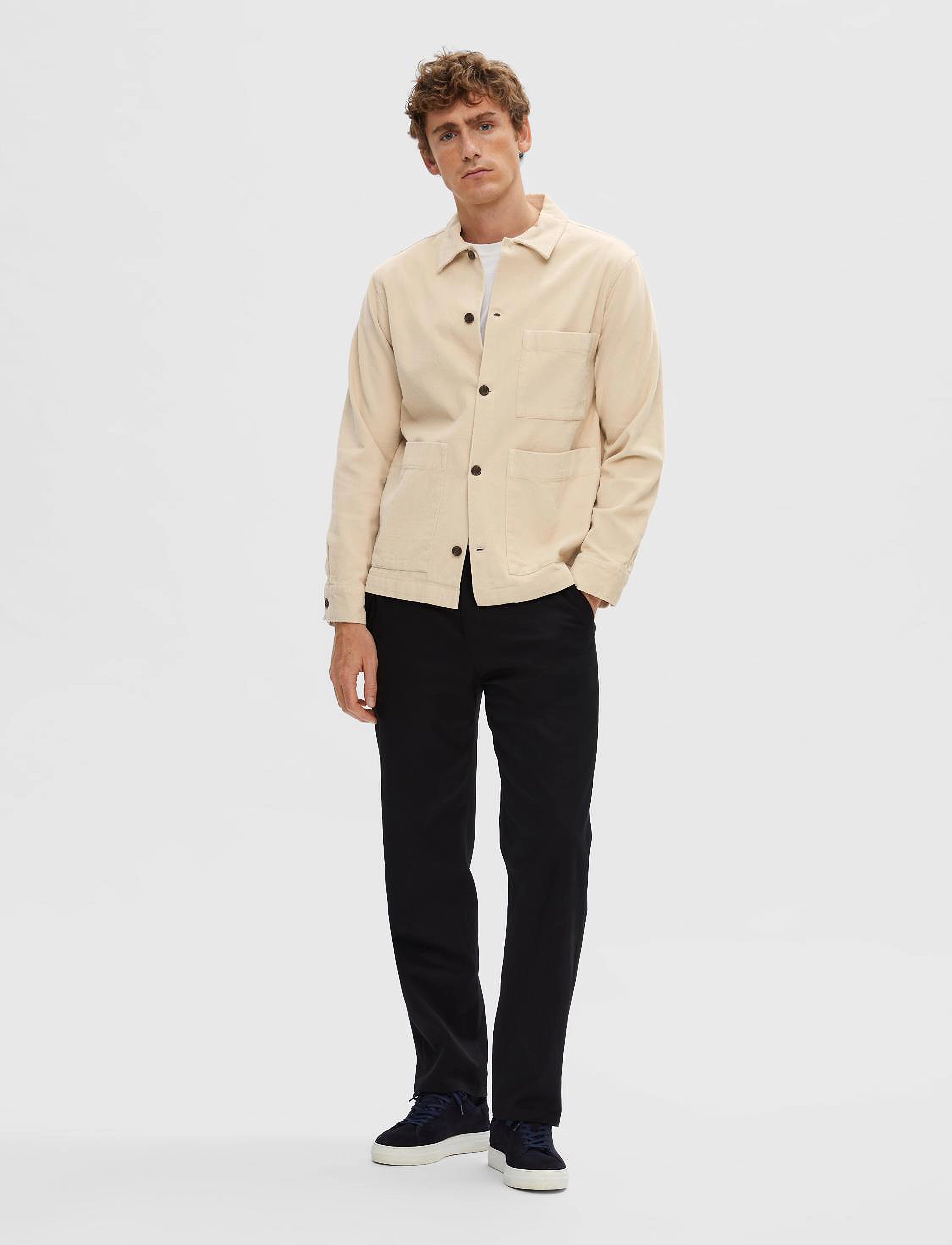 Selected - SLHLOOSETONY-CORD OVERSHIRT NOOS - oatmeal - 4