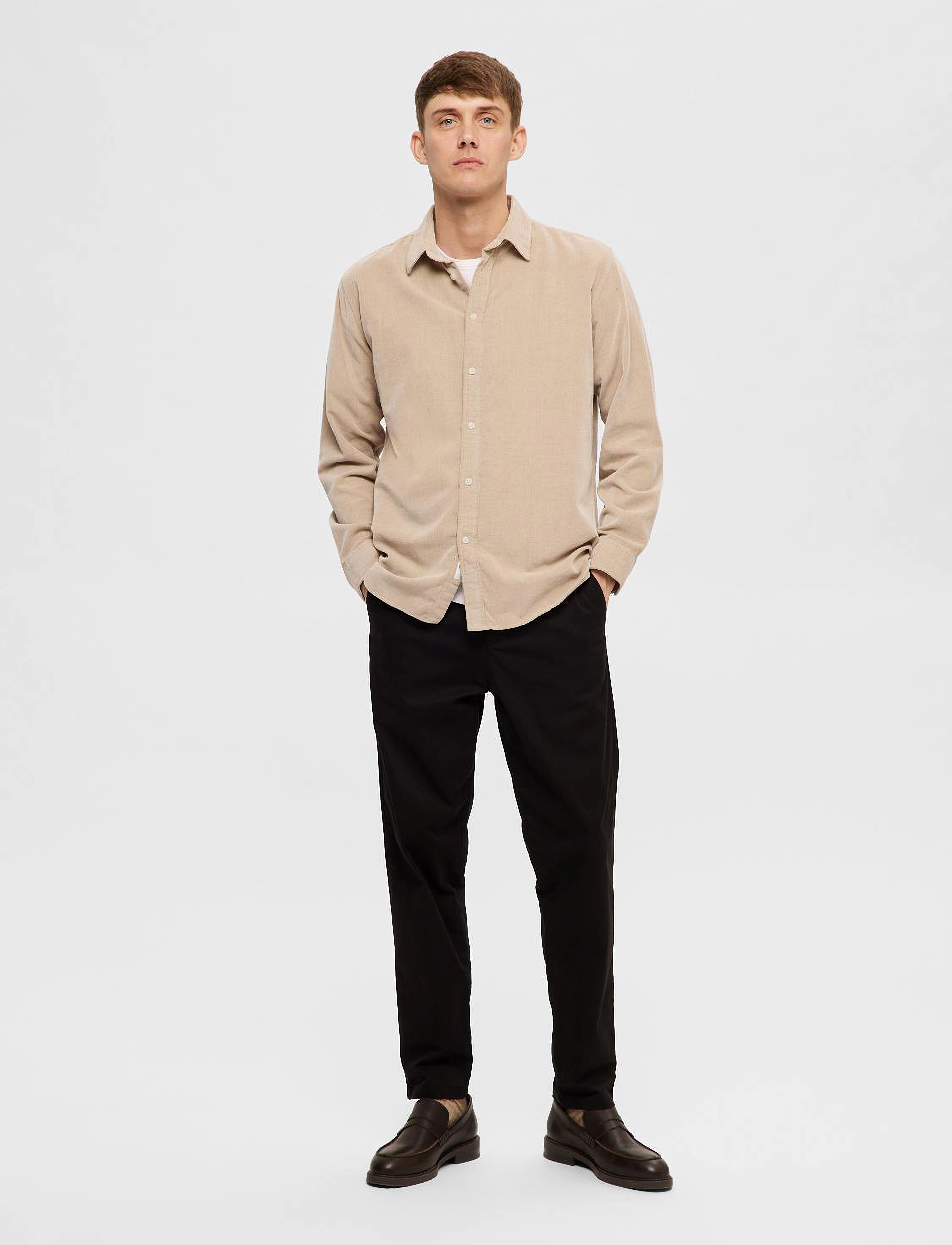 Selected - SLHREGOWEN-CORD SHIRT LS NOOS - breen - 5