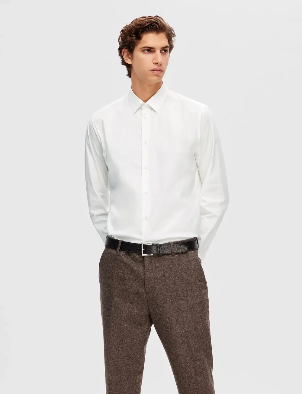 Selected - SLHSLIMTRAVEL SHIRT B NOOS - casual shirts - bright white - 0