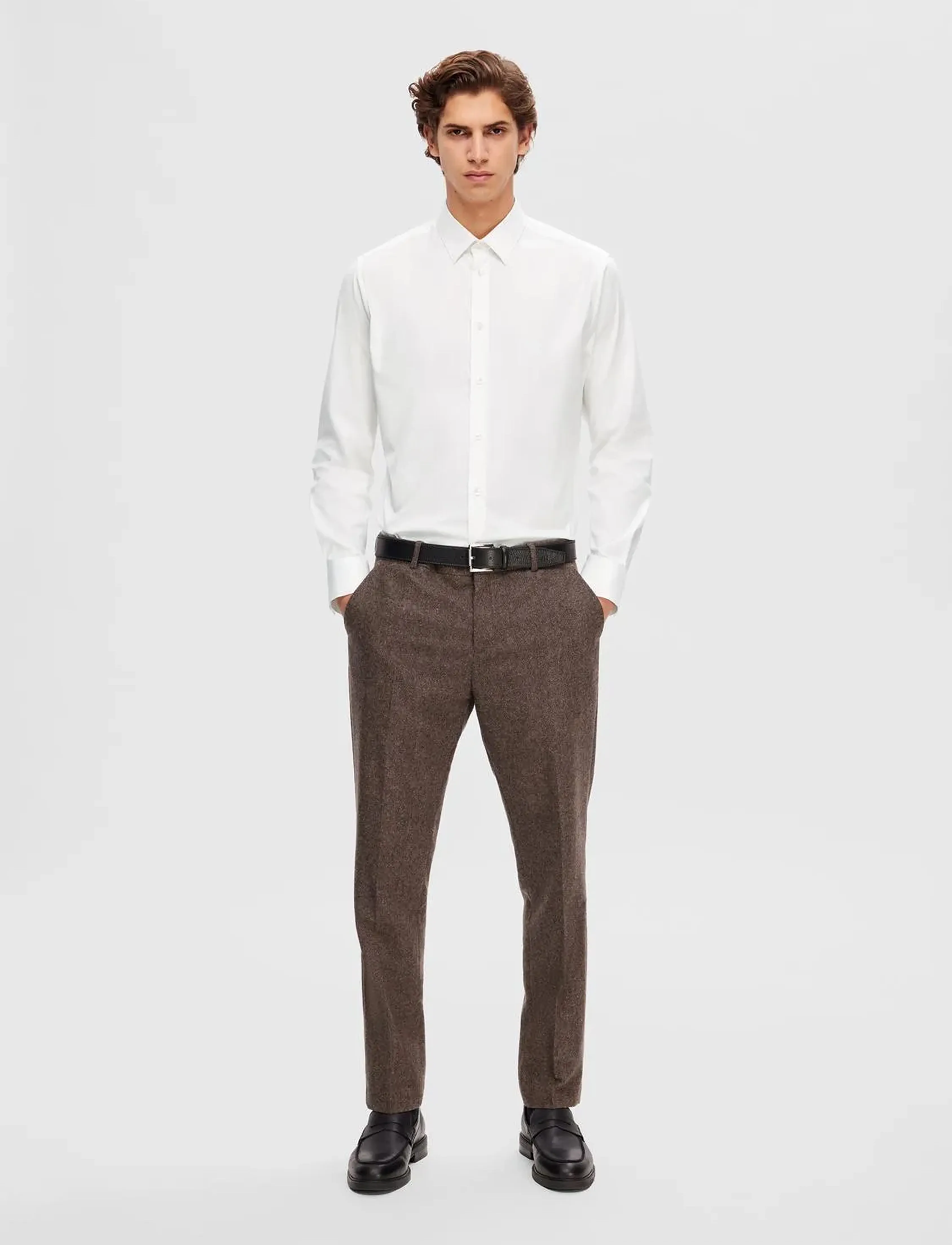 Selected - SLHSLIMTRAVEL SHIRT B NOOS - casual skjorter - bright white - 4