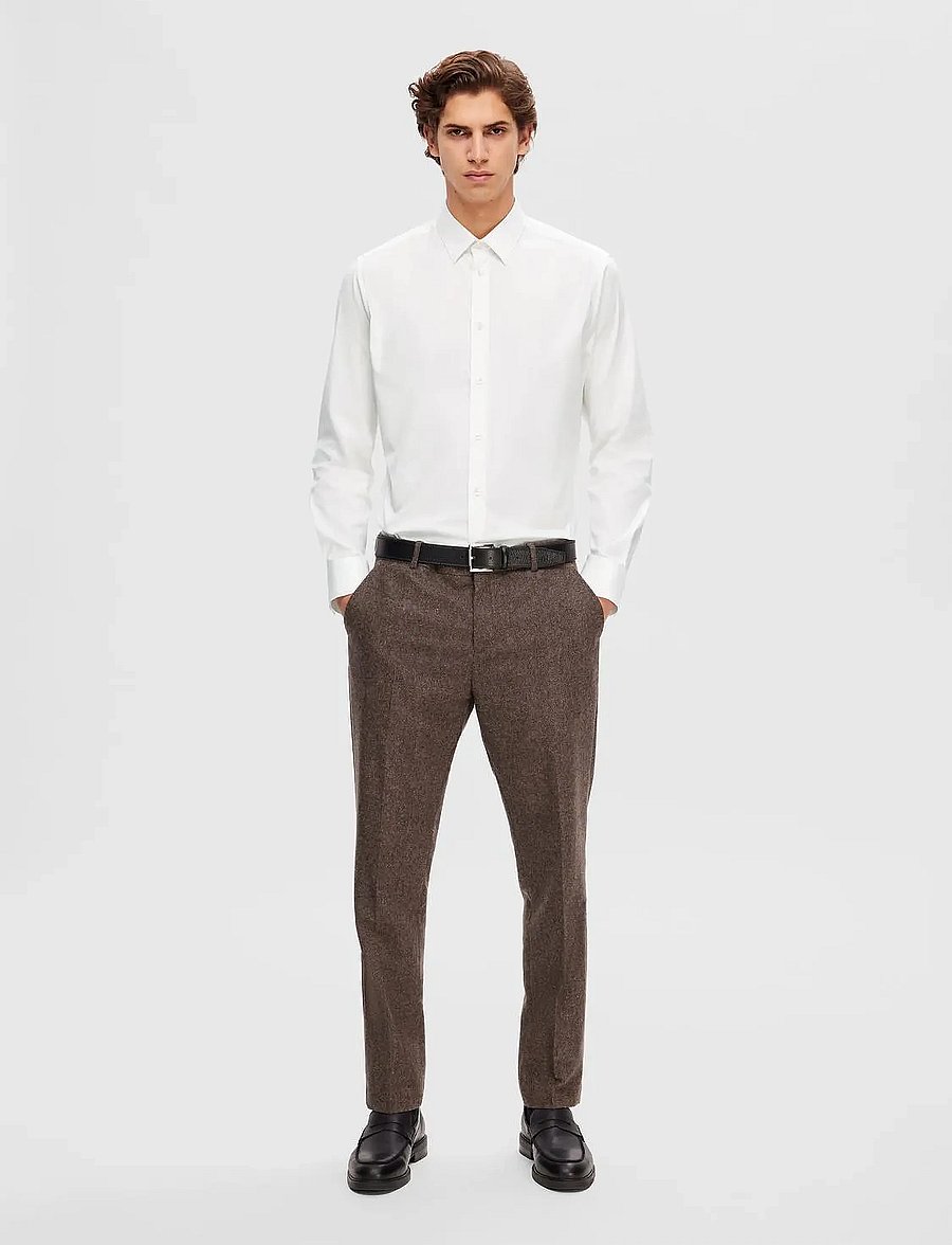 Selected - SLHSLIMTRAVEL SHIRT B NOOS - casual skjorter - bright white - 4