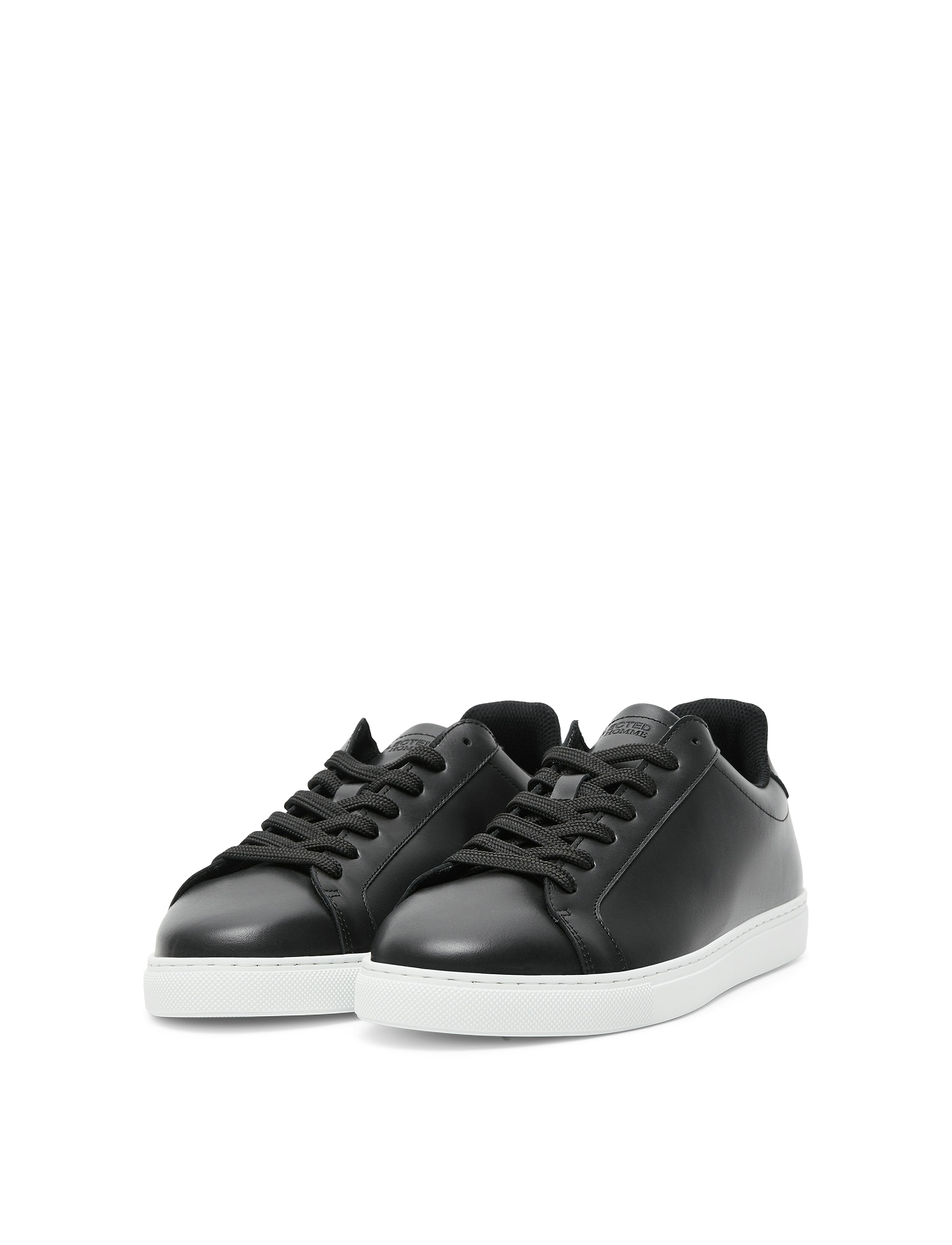 Selected Homme - SLHEVAN NEW LEATHER SNEAKER NOOS O - black - 3