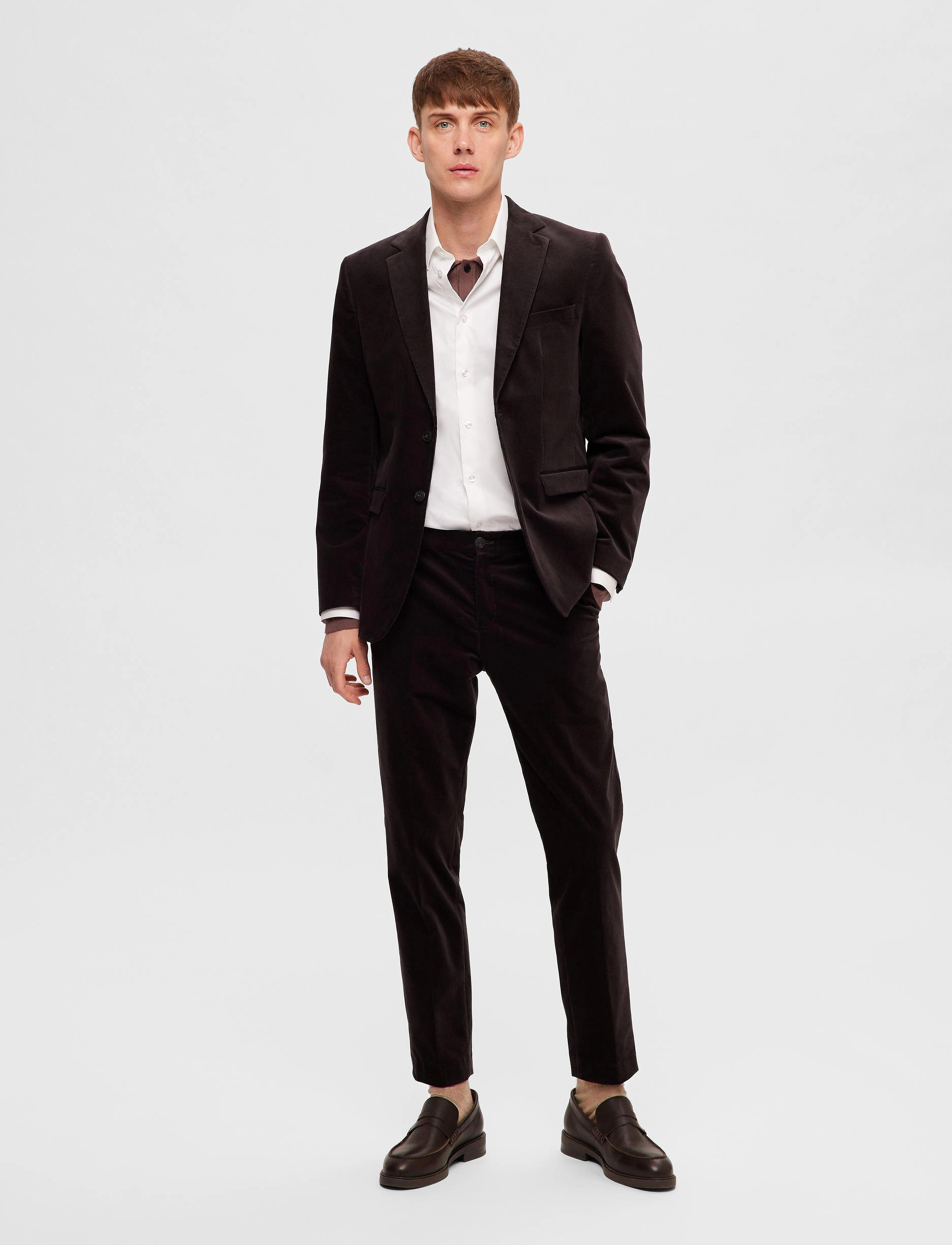 Selected Homme - SLHSLIM-BOE CORDUROY BLZ B NOOS - dark earth - 4