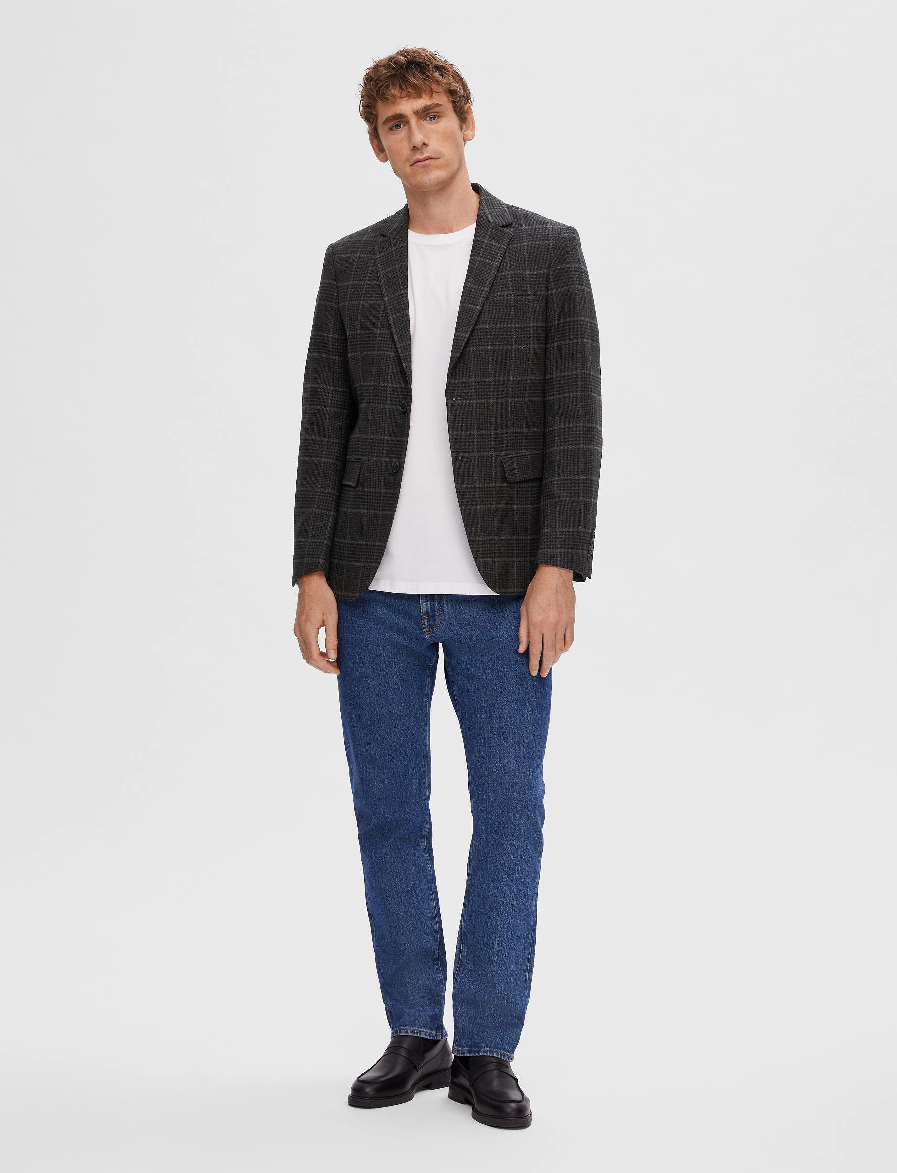 Selected Homme - SLHSLIM-ELI CHECK WOOL BLZ B NOOS - grey - 4