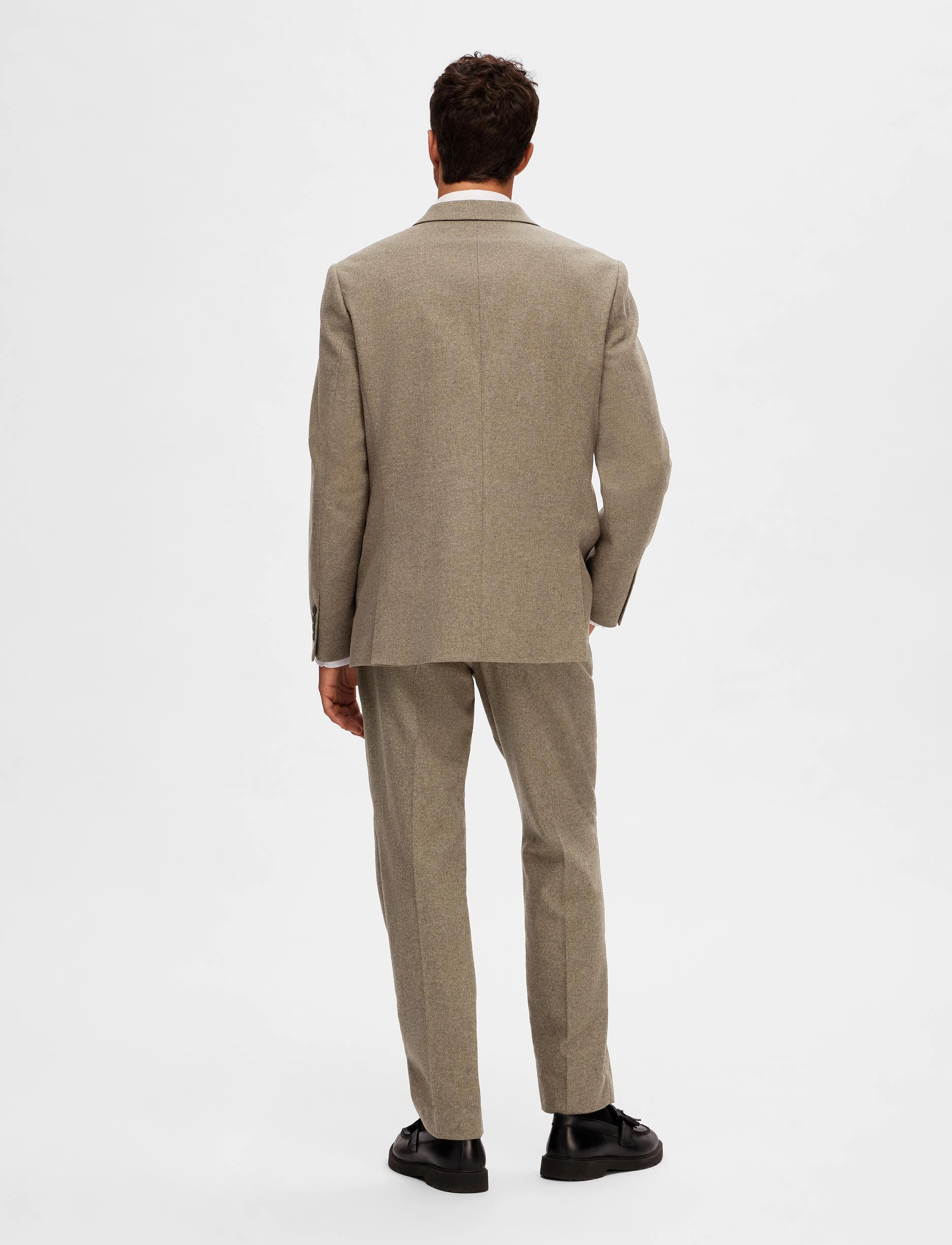 Selected - SLHSLIM-MARK WOOL BLZ B NOOS - light brown melange - 2