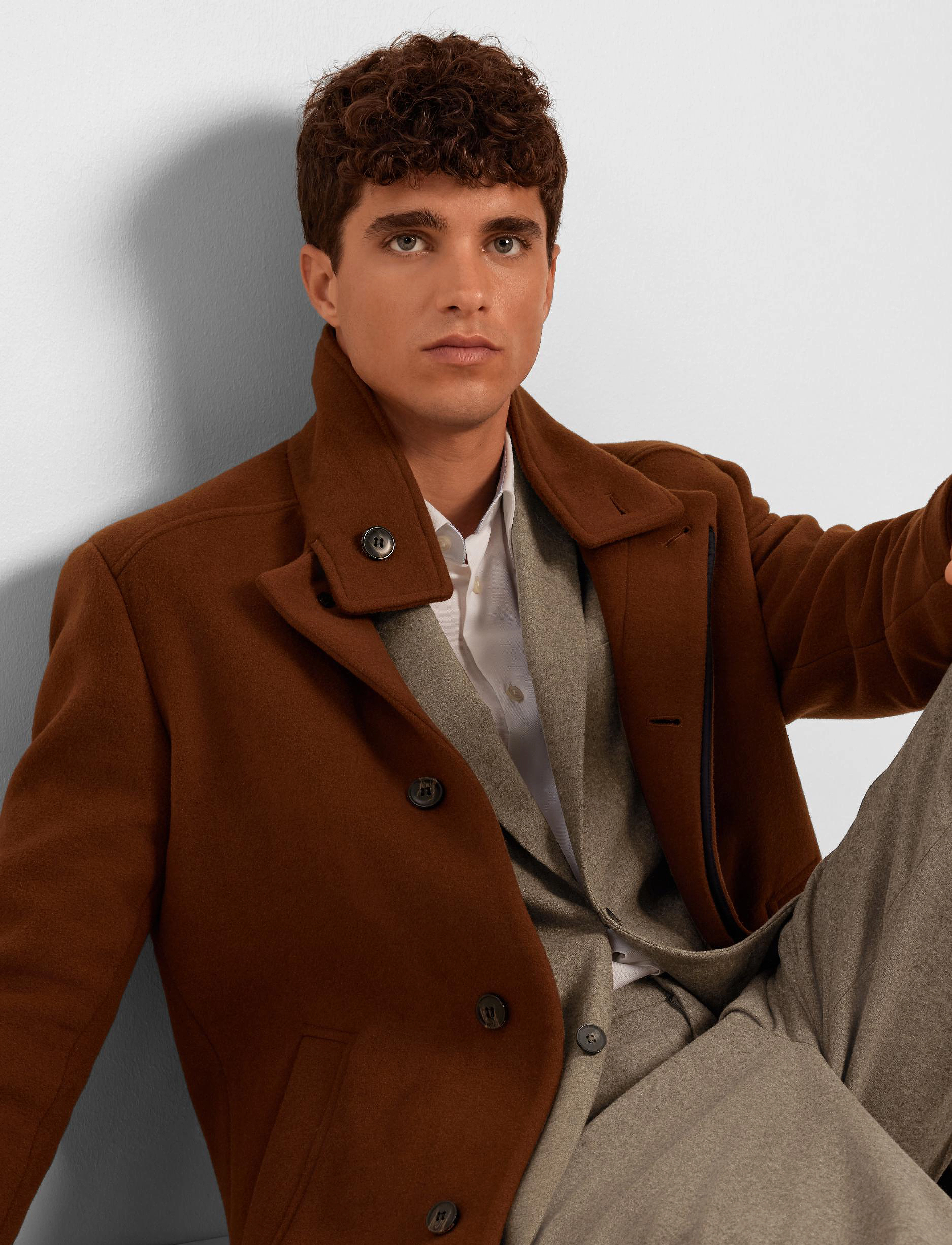 Selected - SLHSLIM-MARK WOOL BLZ B NOOS - light brown melange - 4