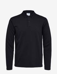 Selected Homme - SLHSLIM-TOULOUSE LS POLO B NOOS - strikkede poloer - black - 0