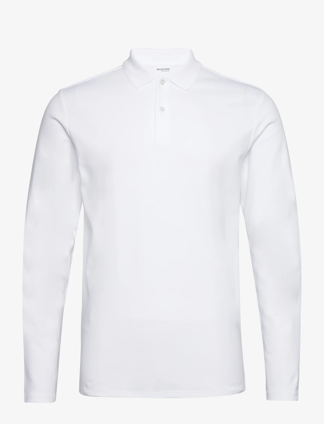 Selected Homme - SLHSLIM-TOULOUSE LS POLO B NOOS - knitted polos - bright white - 0