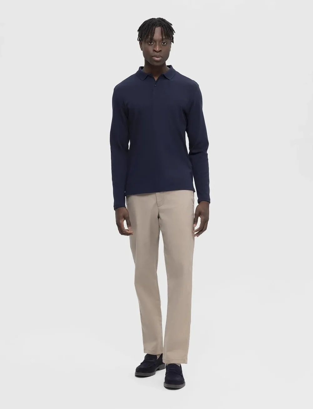 Selected - SLHSLIM-TOULOUSE LS POLO NOOS - neulotut poolot - sky captain - 4