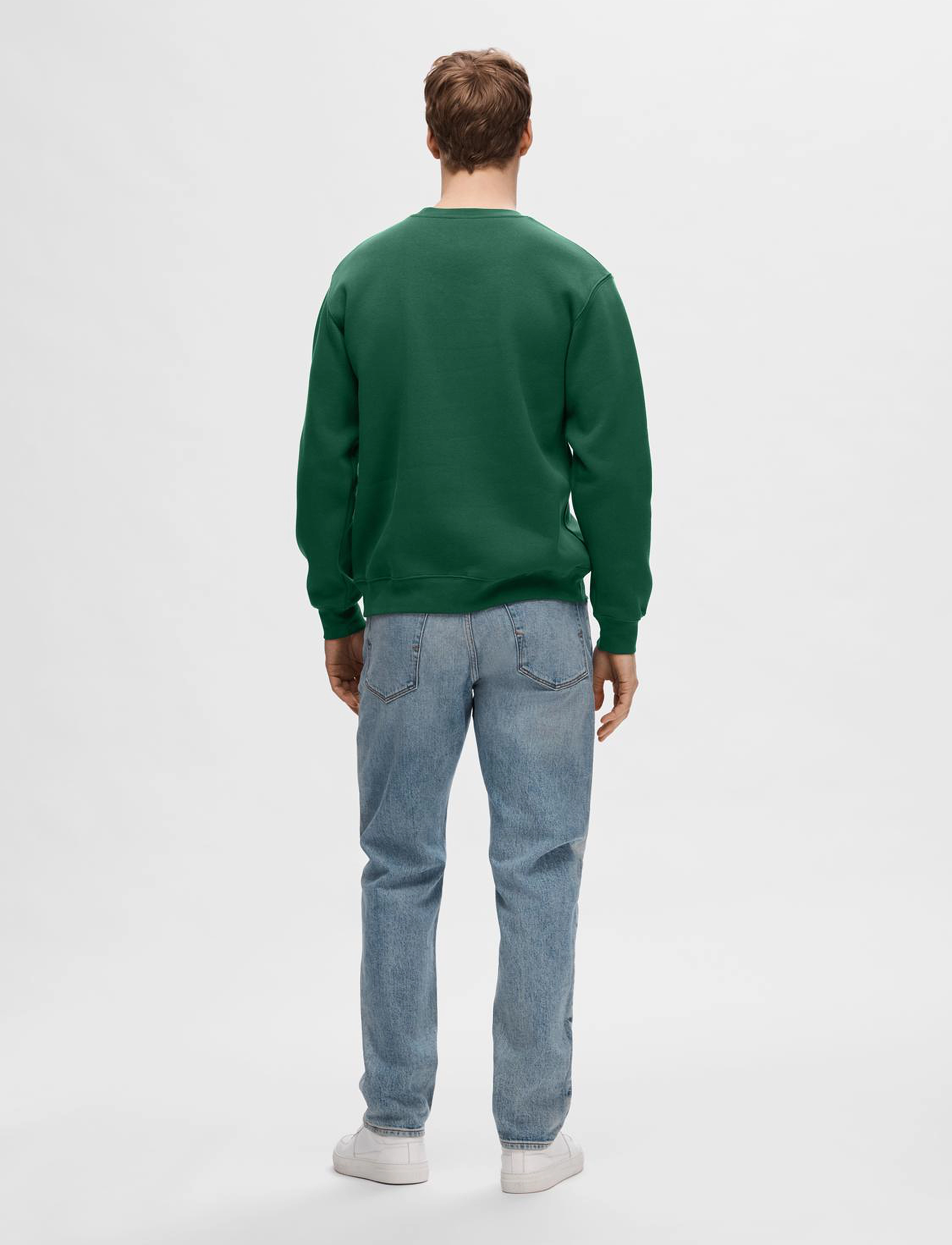 Selected - SLHHANKIE LOGO CREW NECK SWEAT NOOS - rain forest - 2